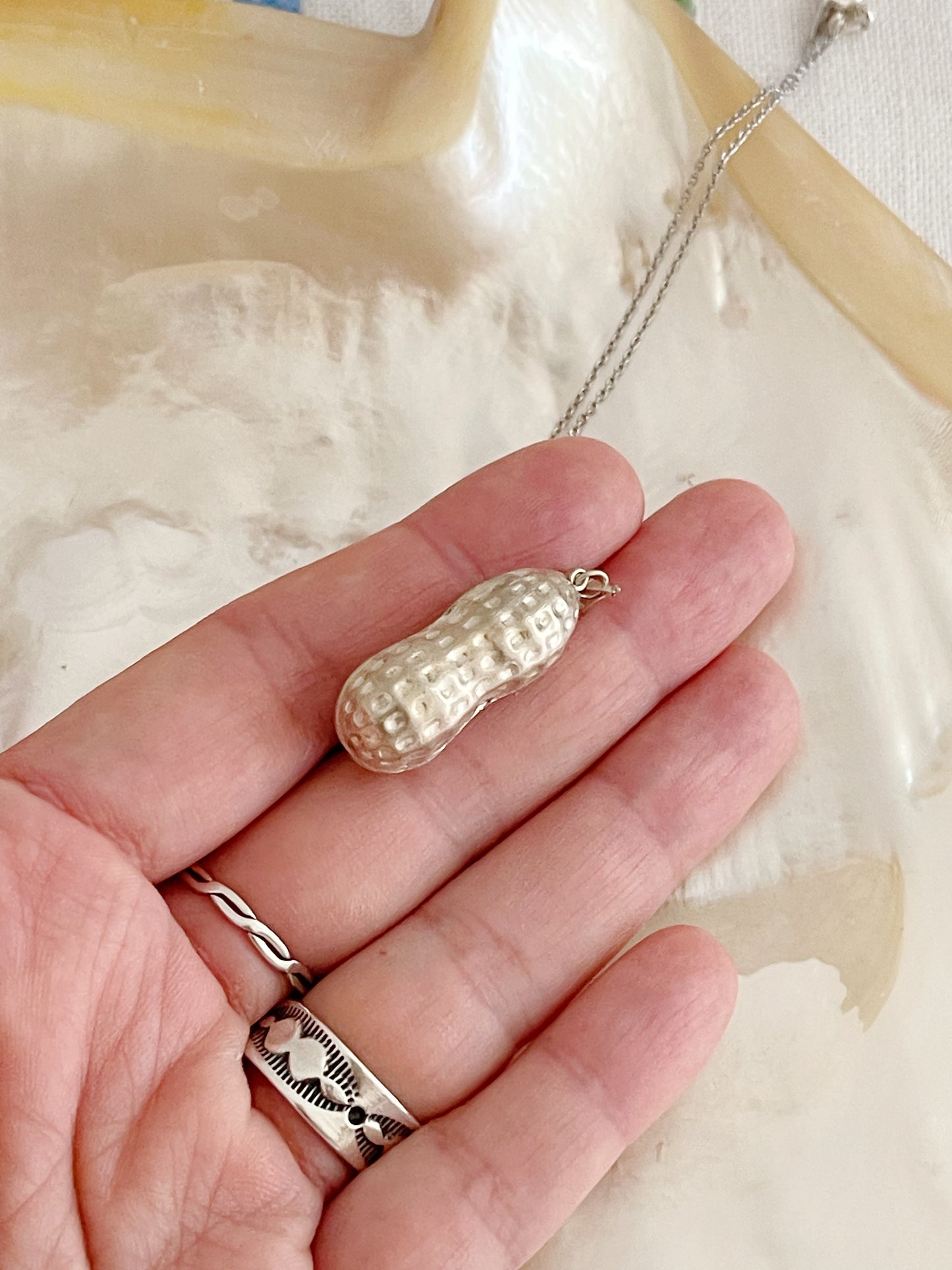 Vintage PEANUT Silver Necklace.