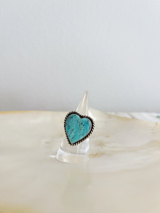 Navajo Turquoise Heart Ring.