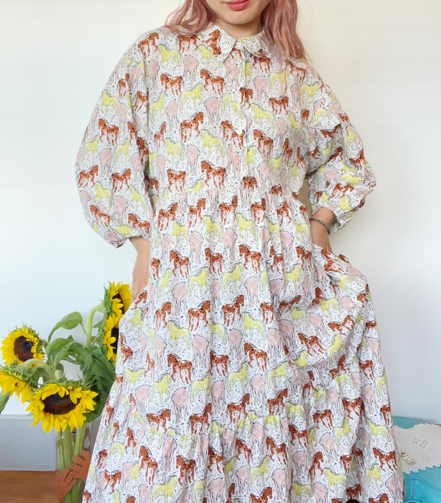 Many Horses Cotton Maxi Dress