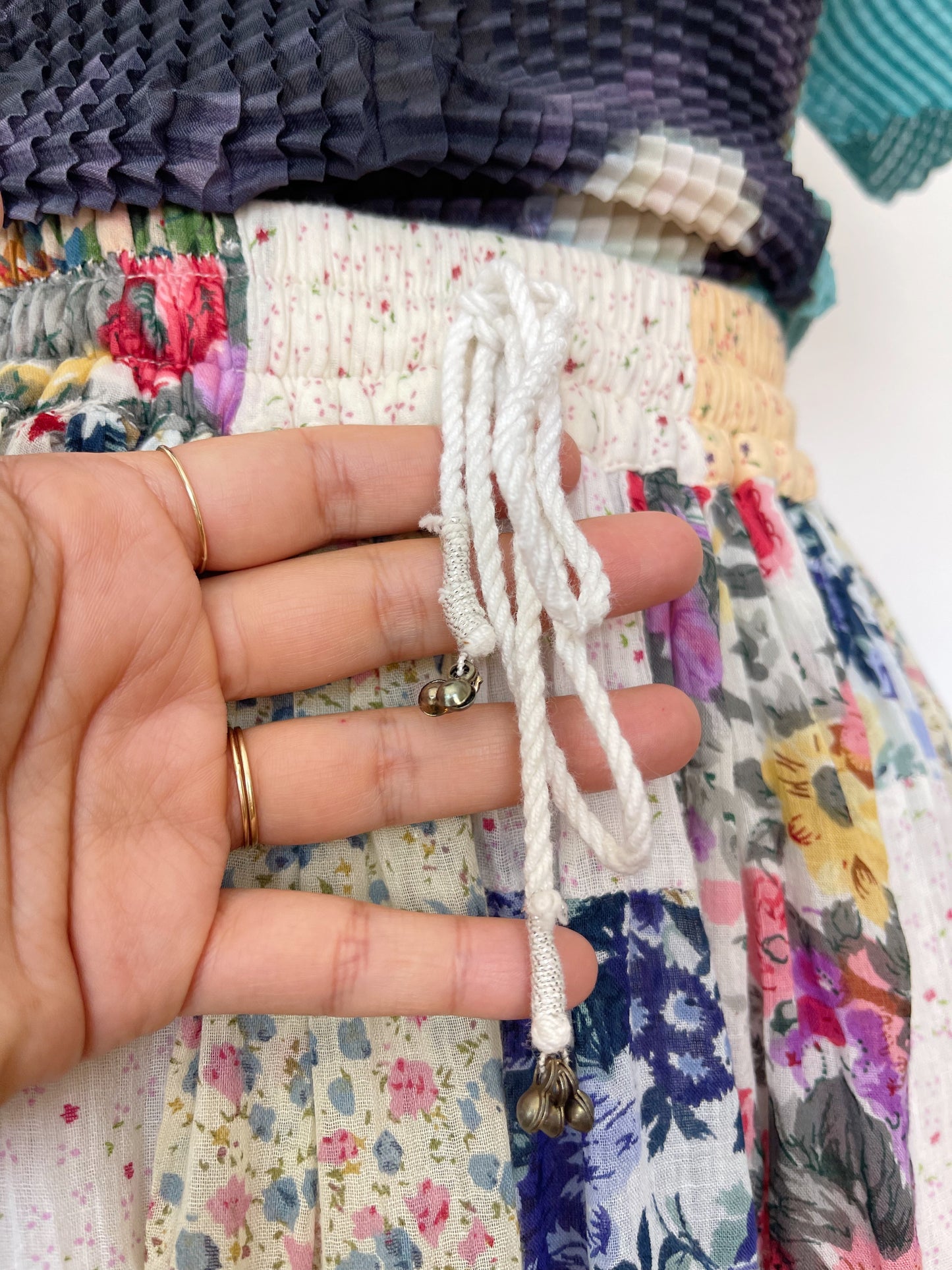 Vintage Patchworks Flower Maxi Skirt