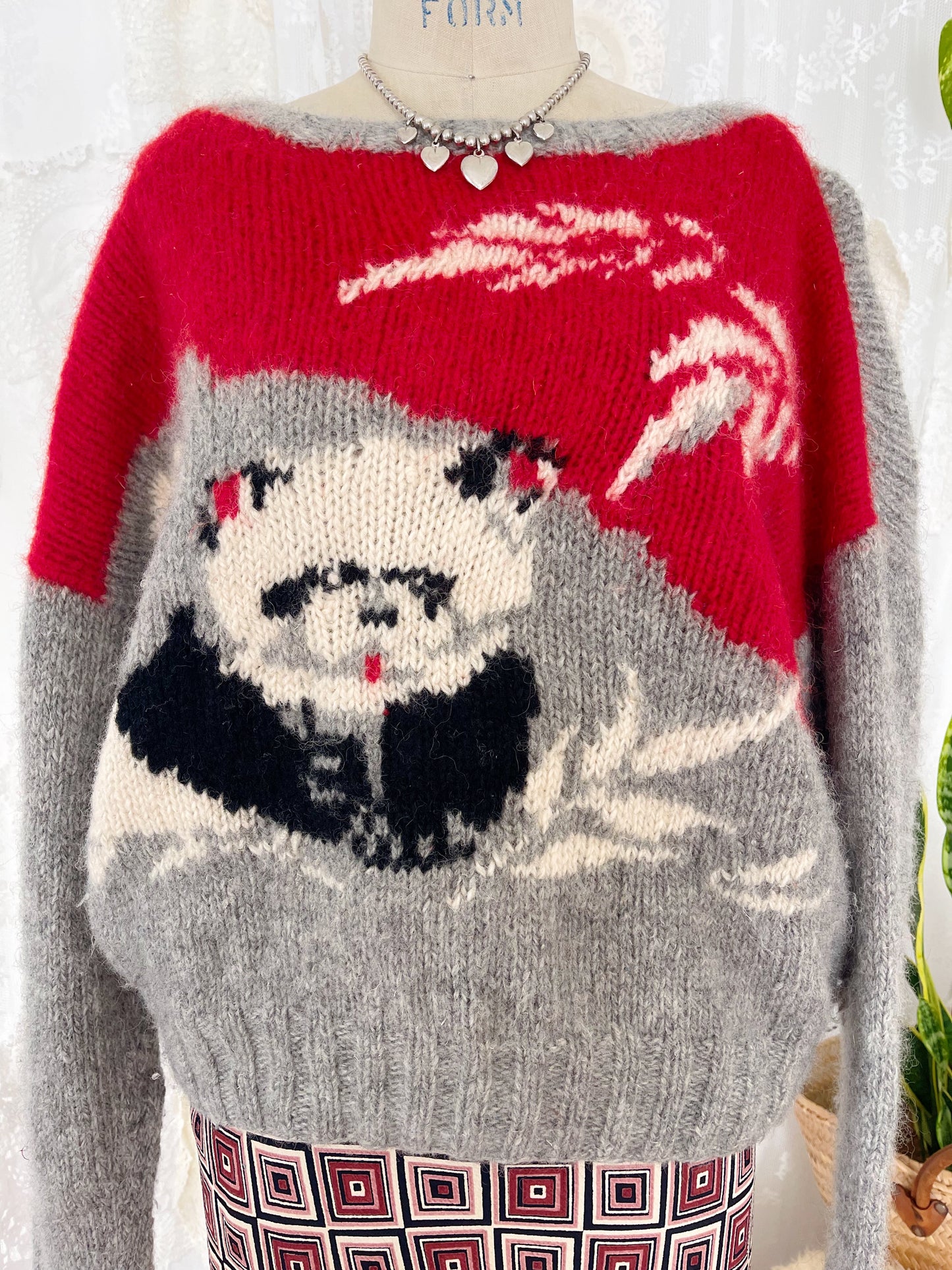 Vintage Wool Panda Sweater