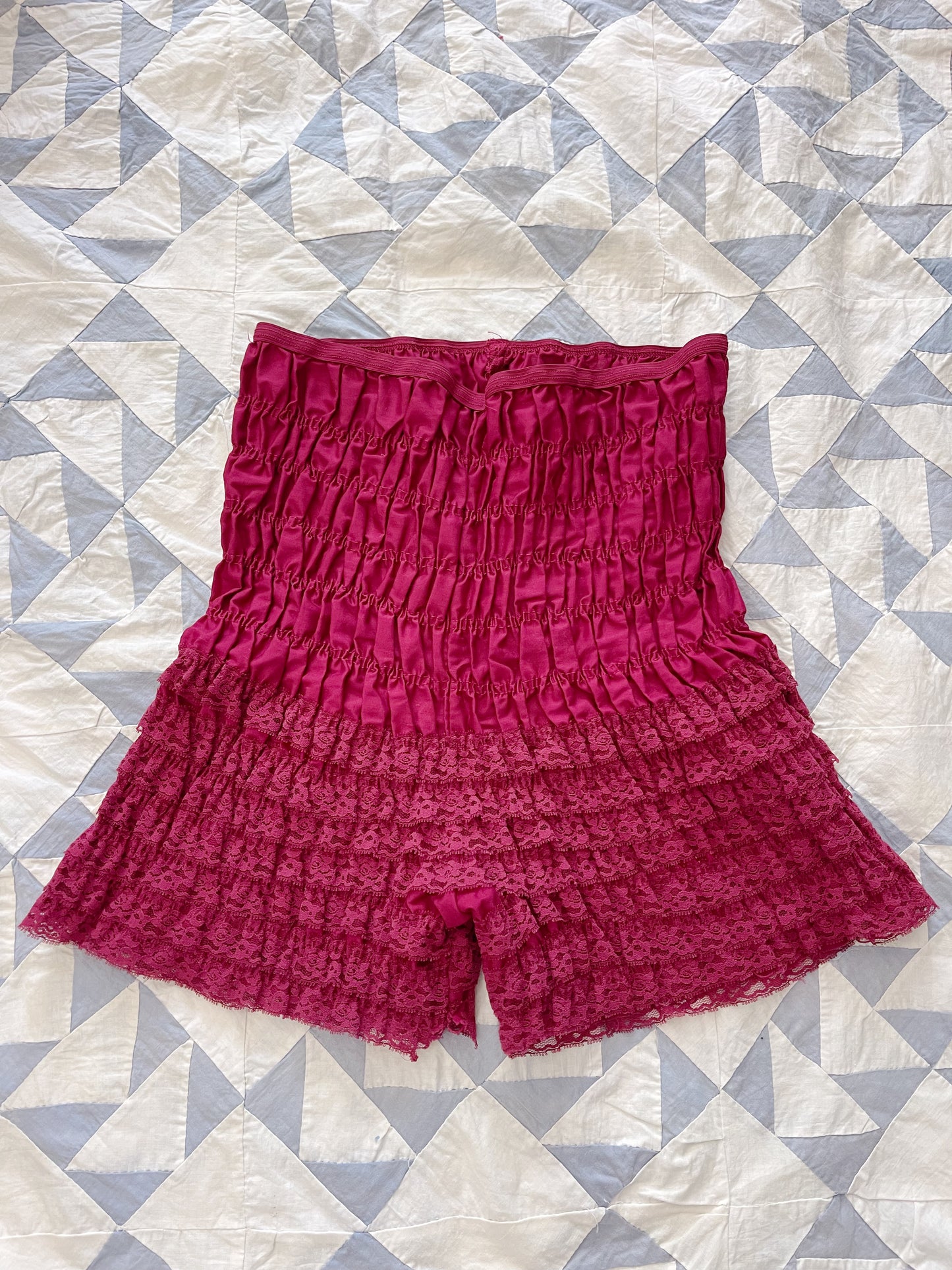 1970s Wine Red Frill Bloomers
