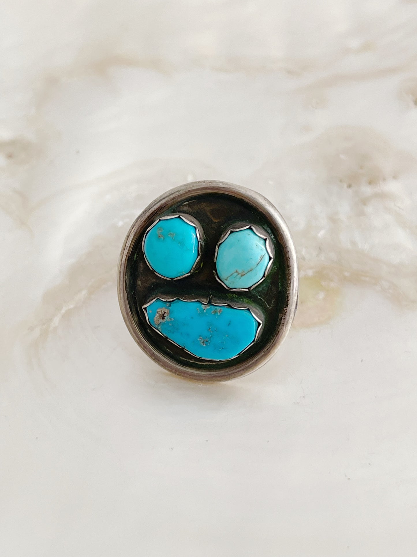 Navajo Fred Peters Smail Face Ring.