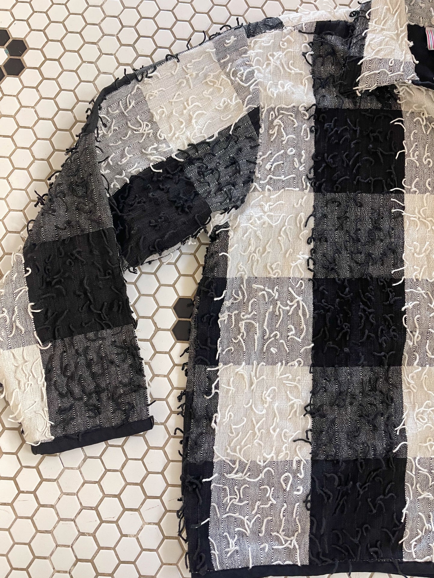 1990s Shaggy Black and White Jacket