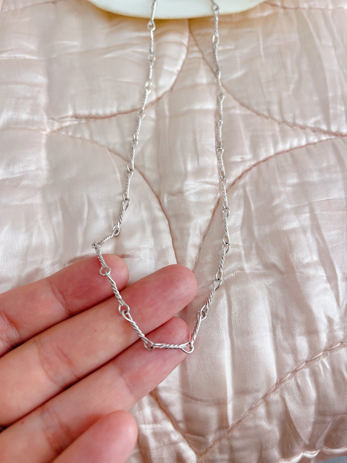Twisted Bar Silver Necklace
