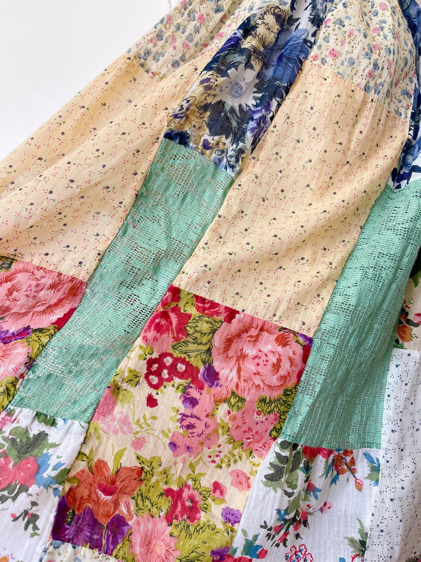 Vintage Patchworks Flower Maxi Skirt