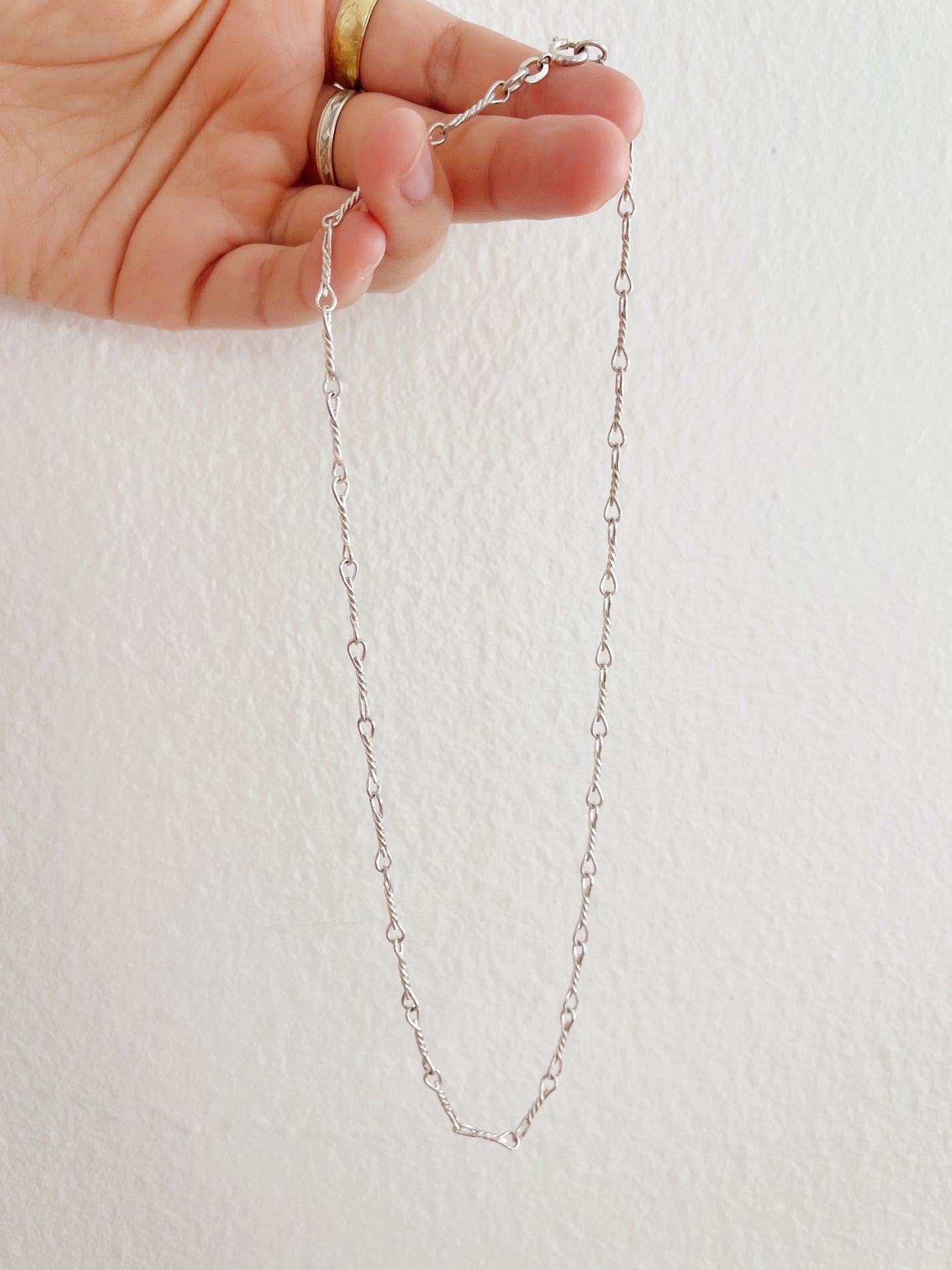 Twisted Bar Silver Necklace