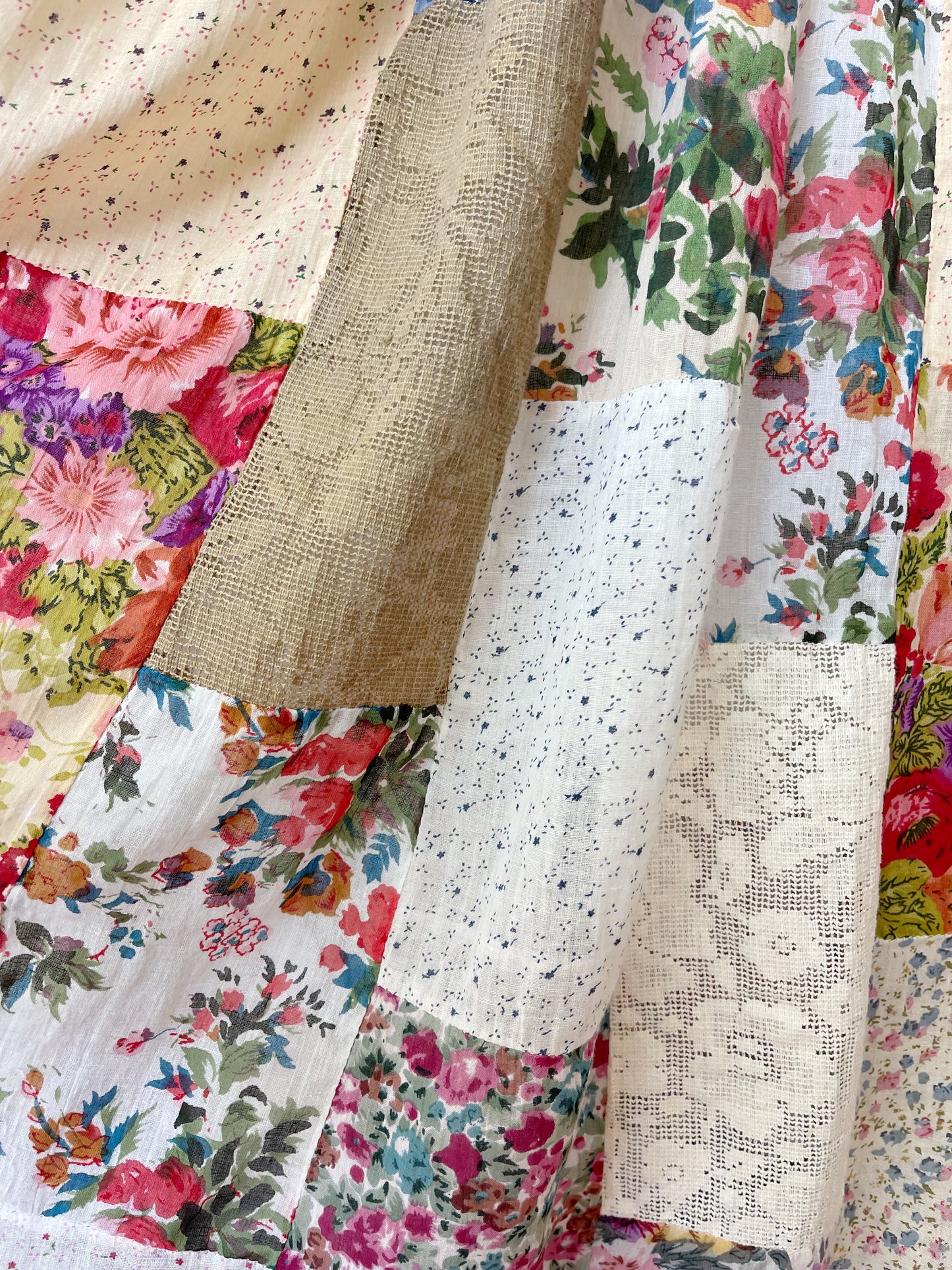 Vintage Patchworks Flower Maxi Skirt