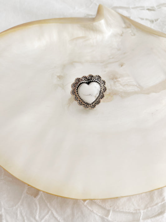 Arnold Goodluck White Buffalo Heart Ring.