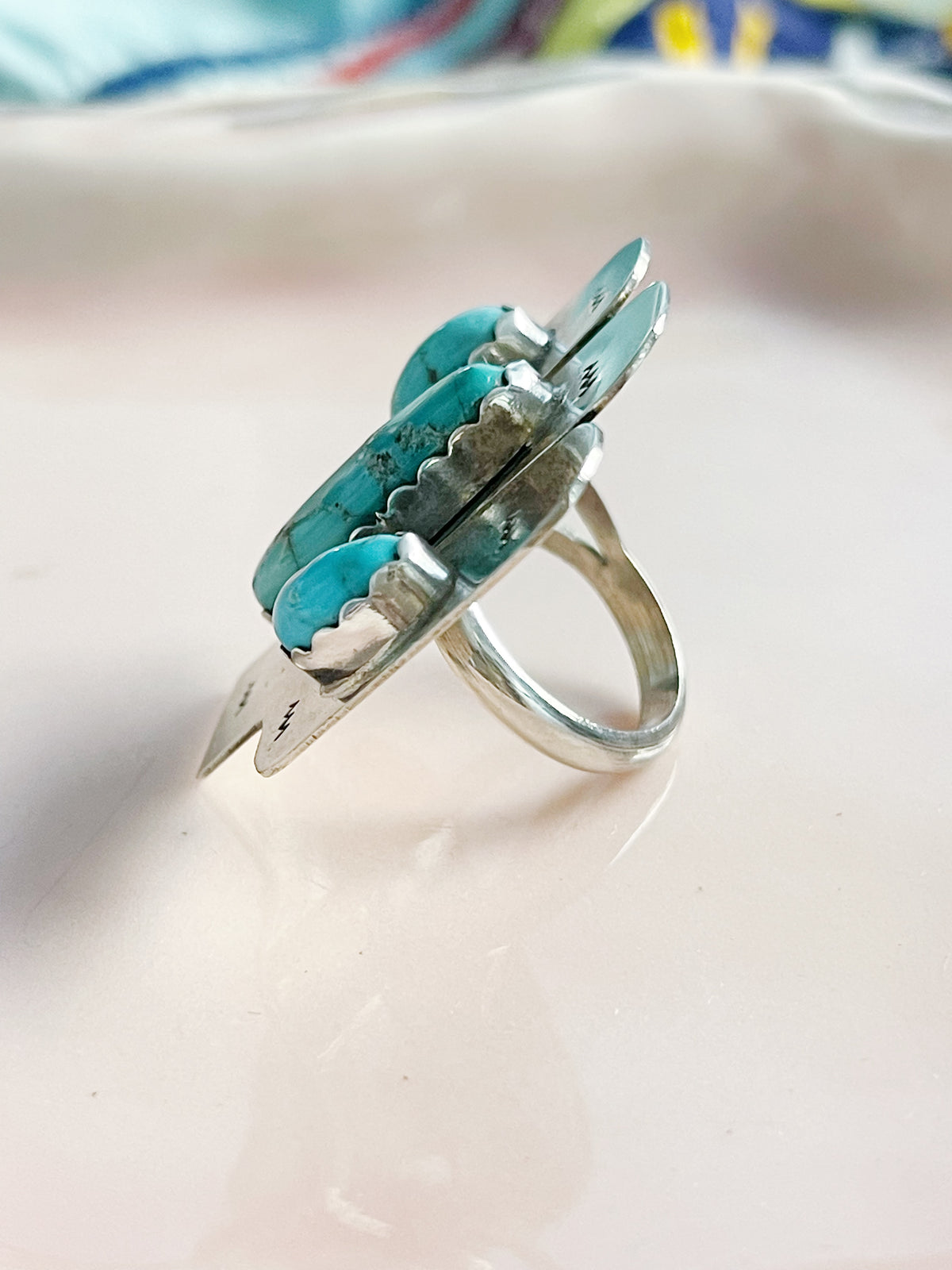 Fred Peters Cactus With Turquoise Ring