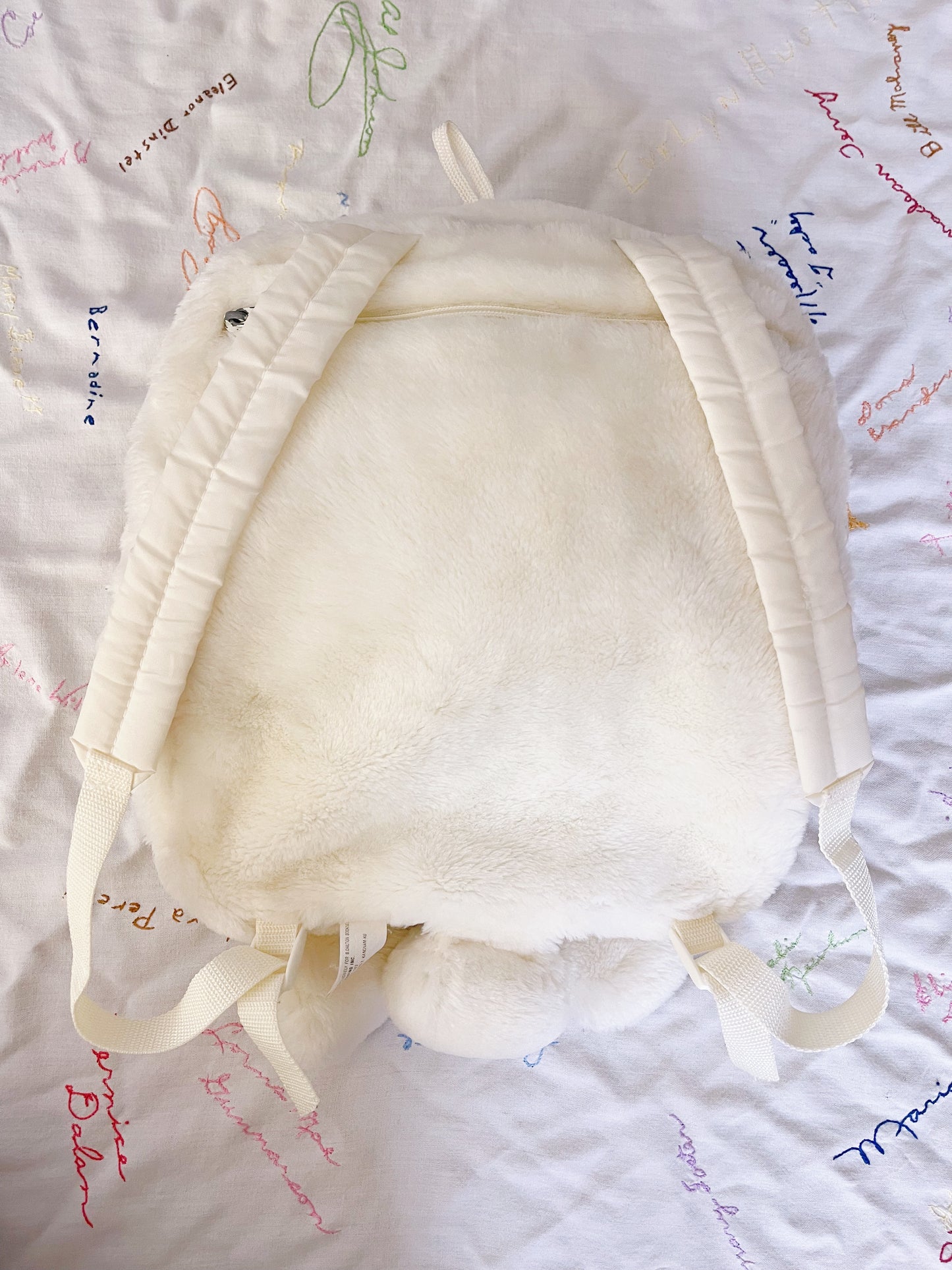1986s DAYTON White Bear Plush Backpack