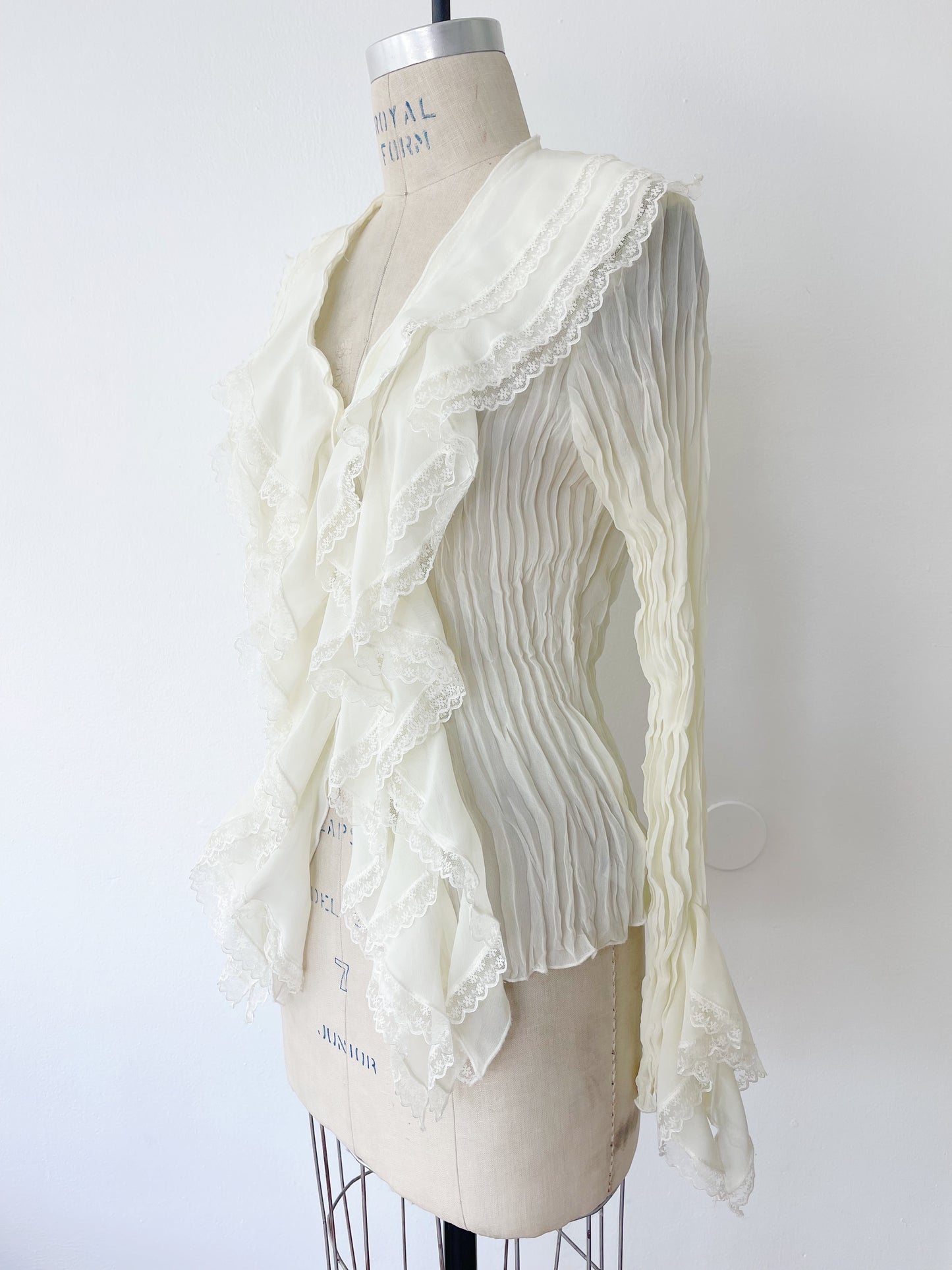 Grill and Lace White Blouse