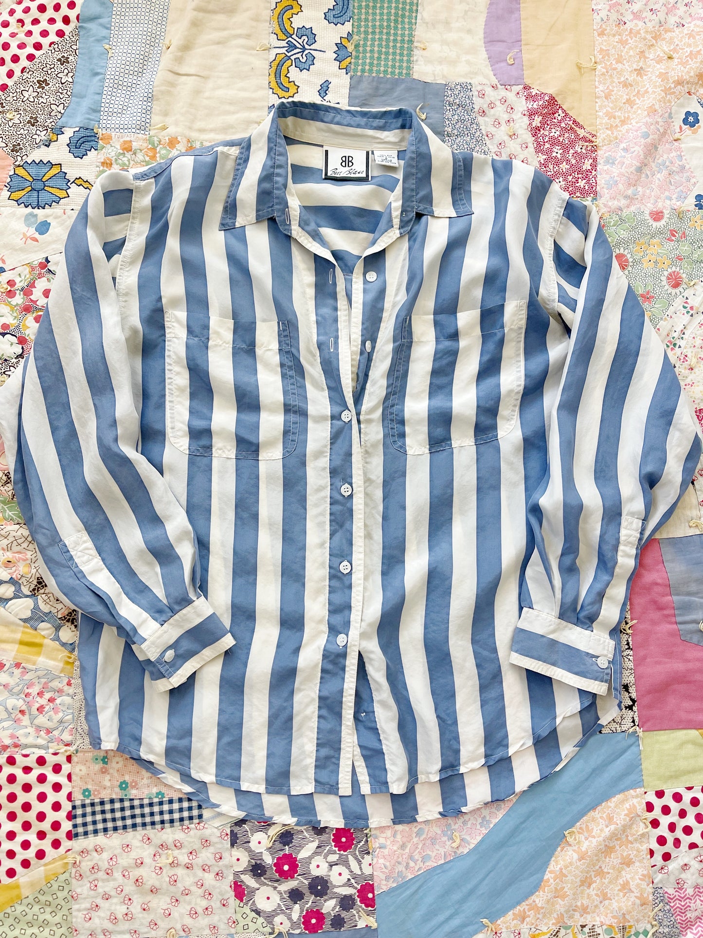 1990s Striped Silk Shirt