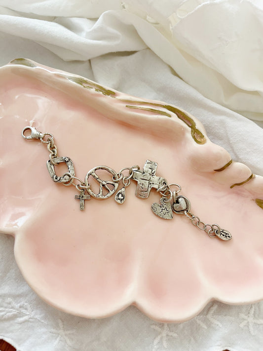 Bravery and Peace Silver Bracelet