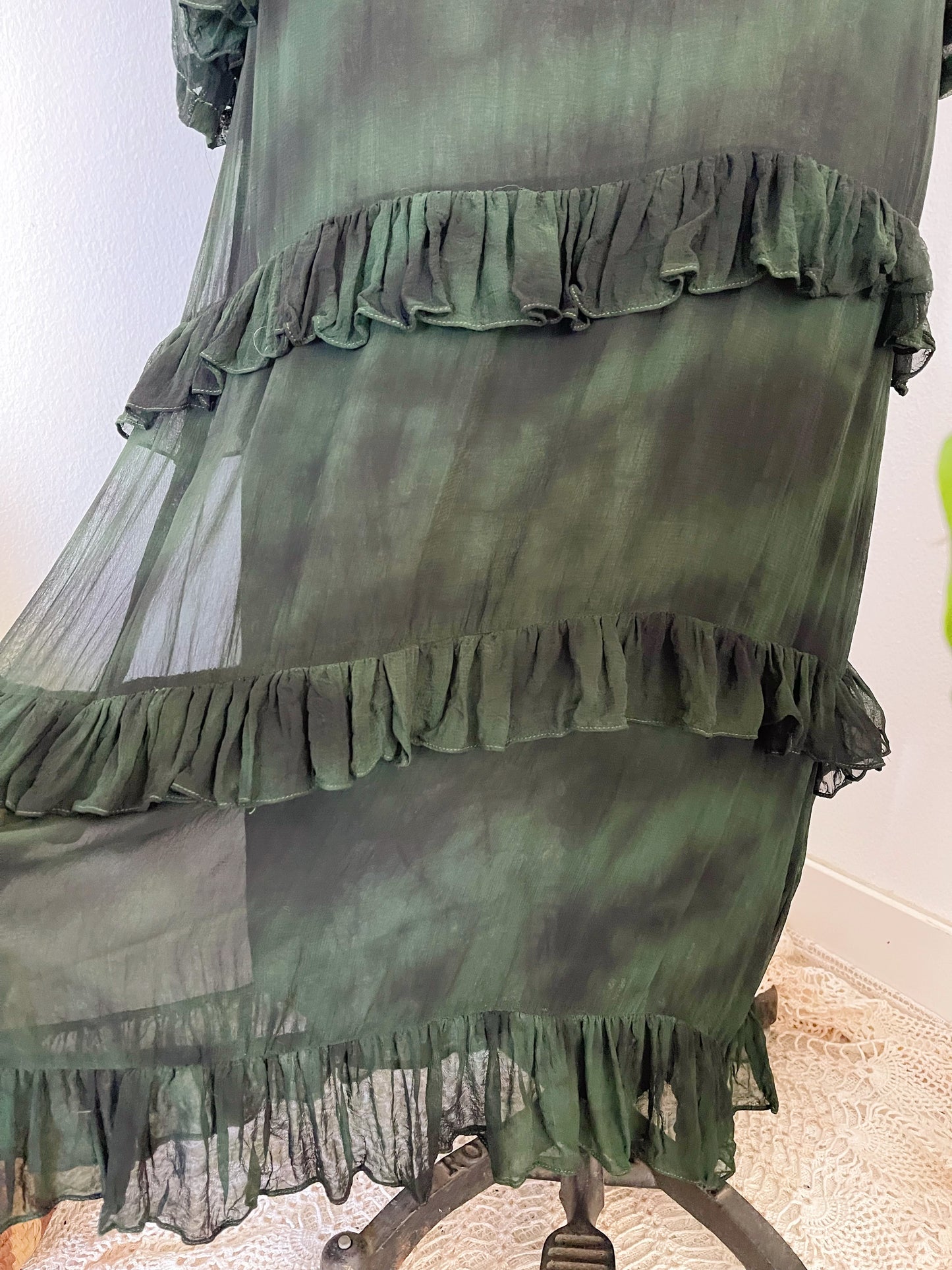 1990’s Moss Green Sheer Long Dress.