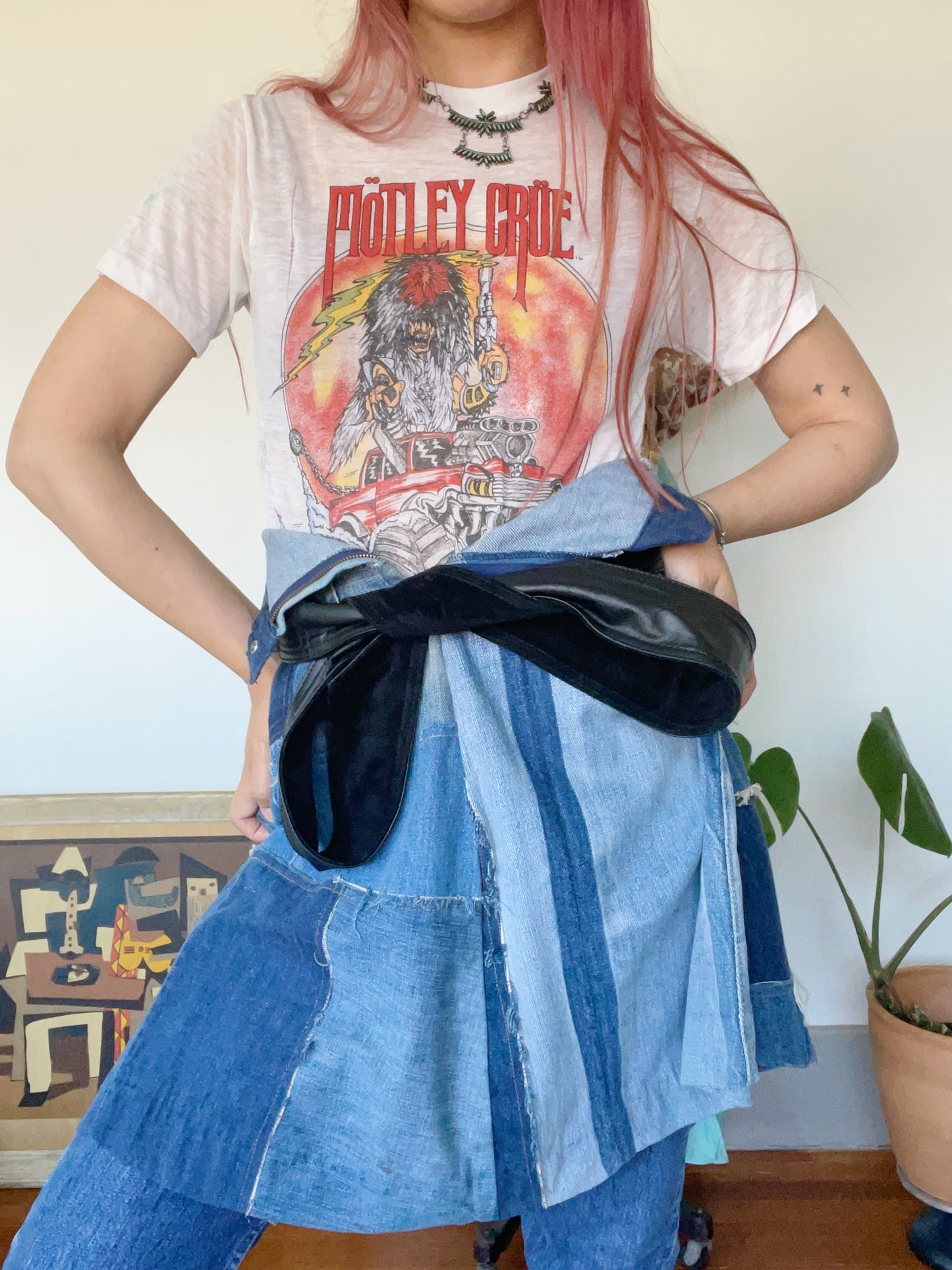 1970s Vintage Patchworks Denim Skirt