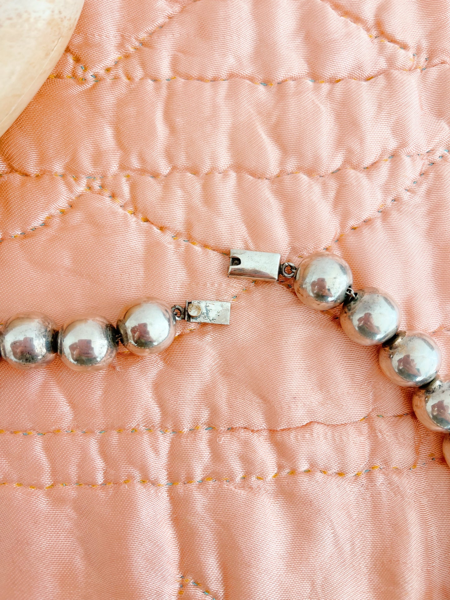 Vintage Huge Silver Beads Necklace