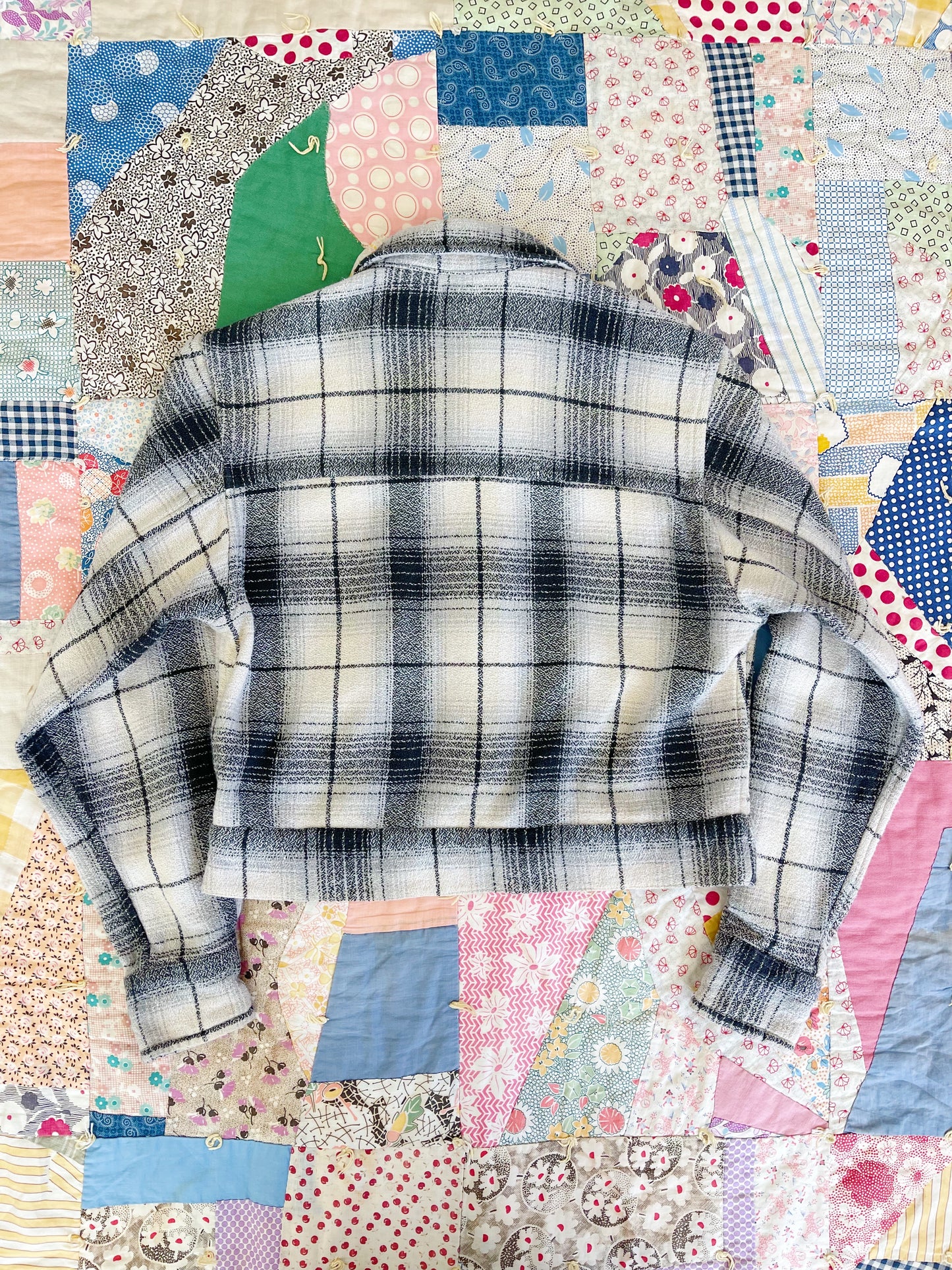 Black and White Plaid Cotton Jacket