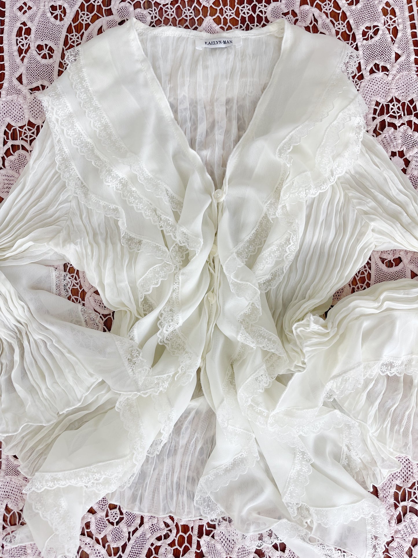 Grill and Lace White Blouse