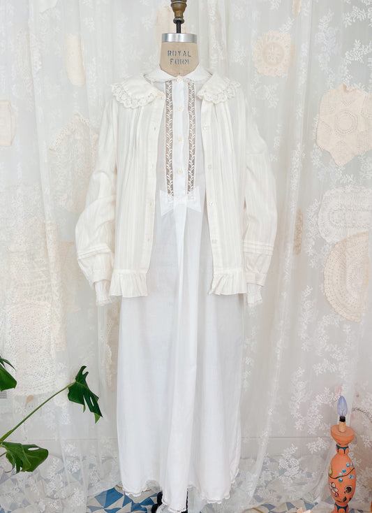 Vintage Cotton Ribbon Long Dress