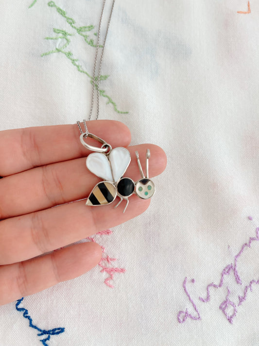 Zuni Honey Bee Inlay Necklace