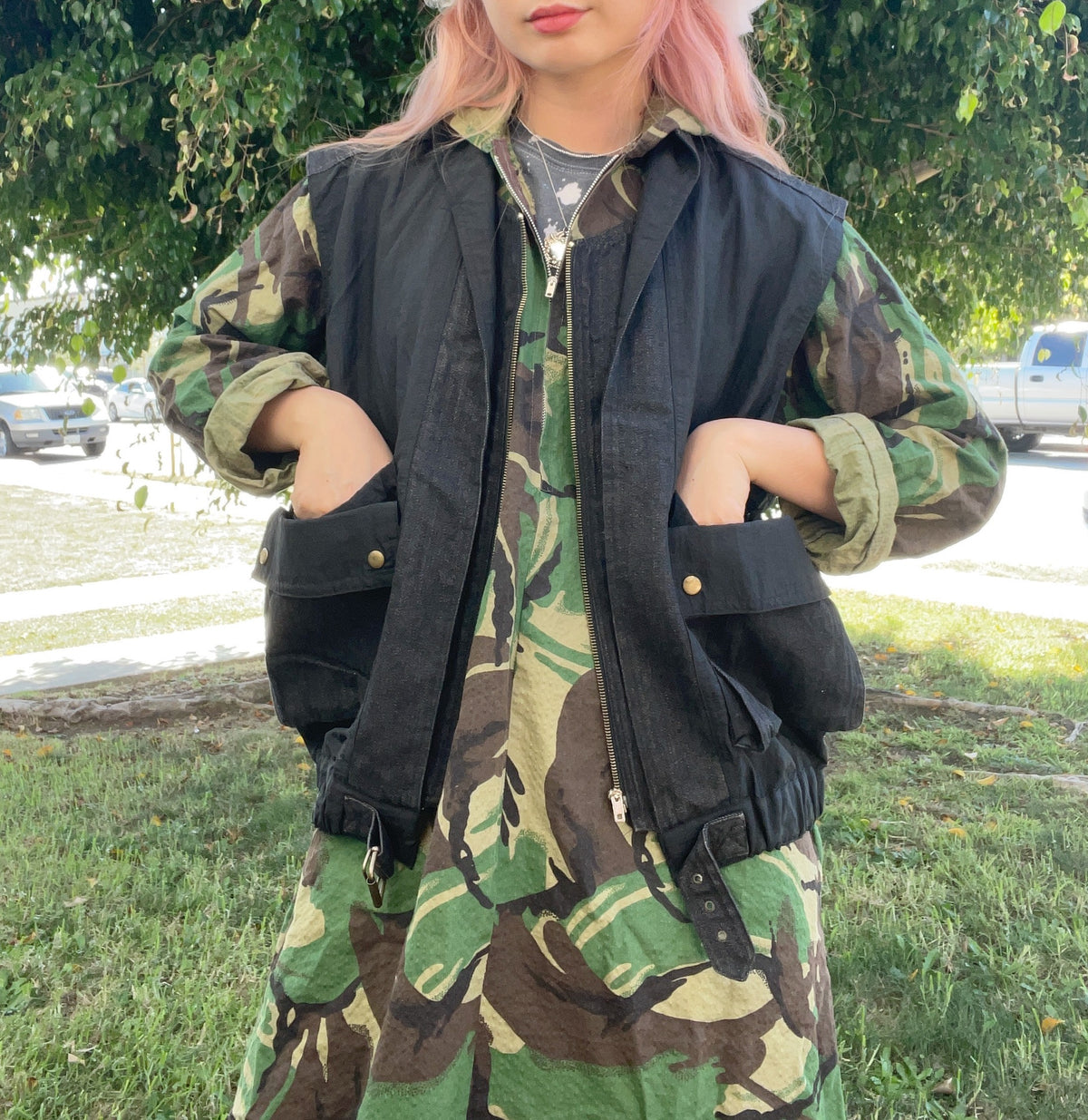 1980s Oversize Black Vest