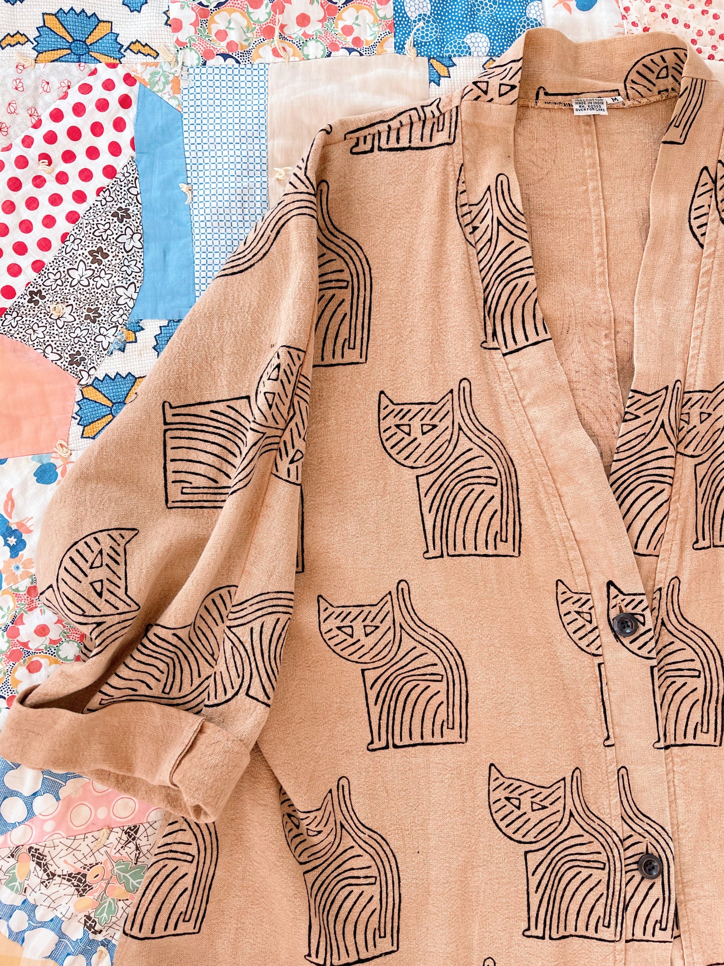 1980s Cats Cotton Long Jacket