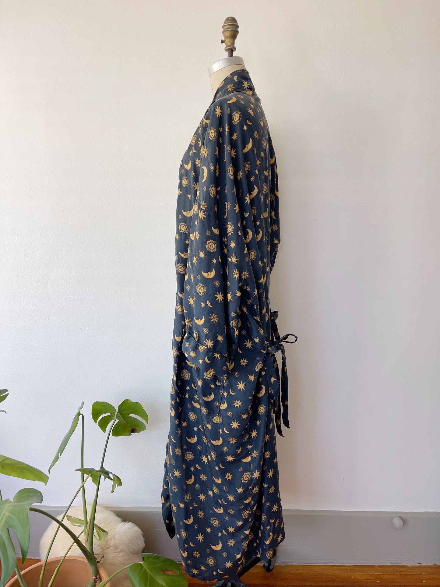 1990s Moon and Sun Silk Long Robe