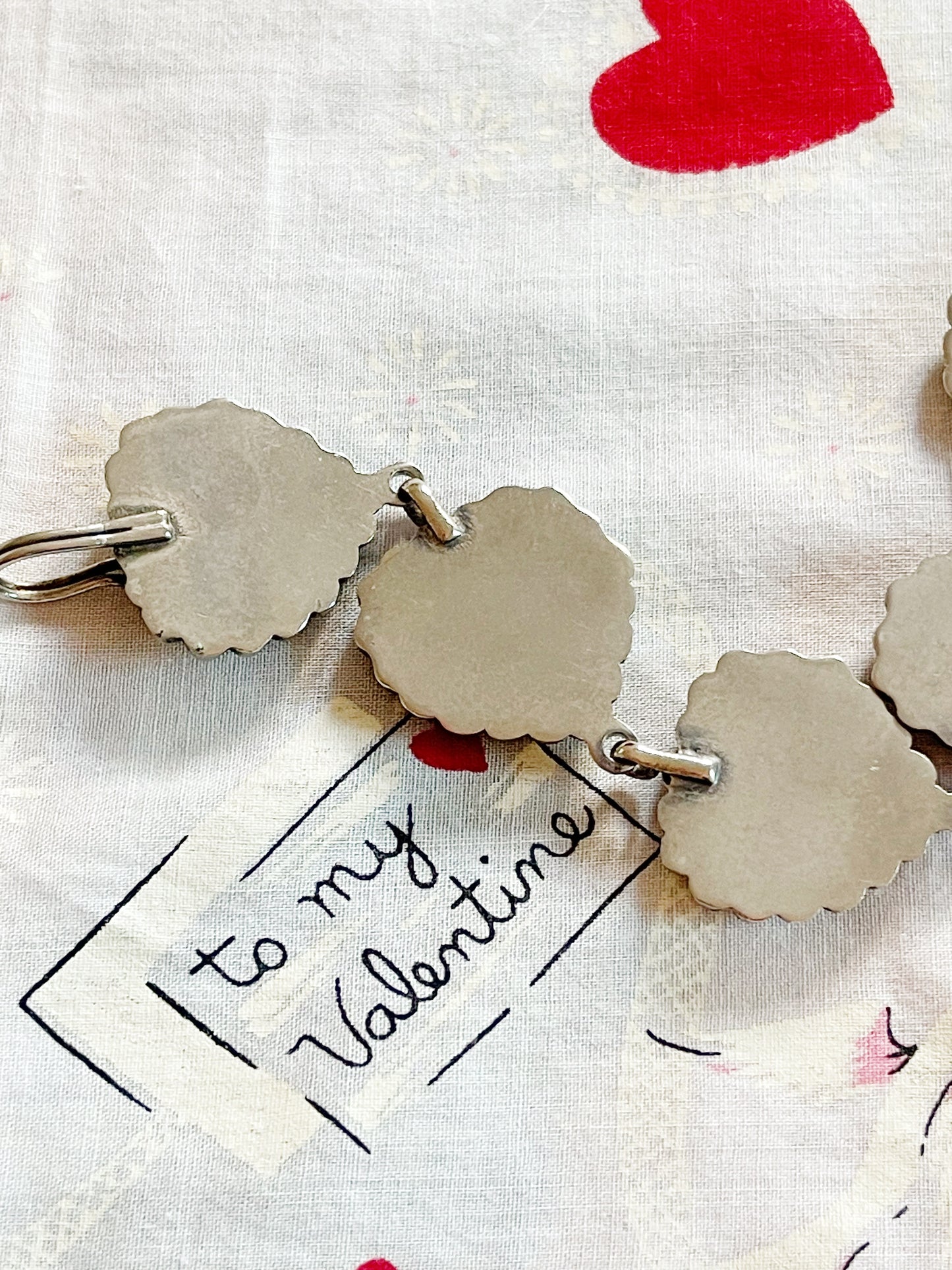 Vintage Enamel Heart Bracelet