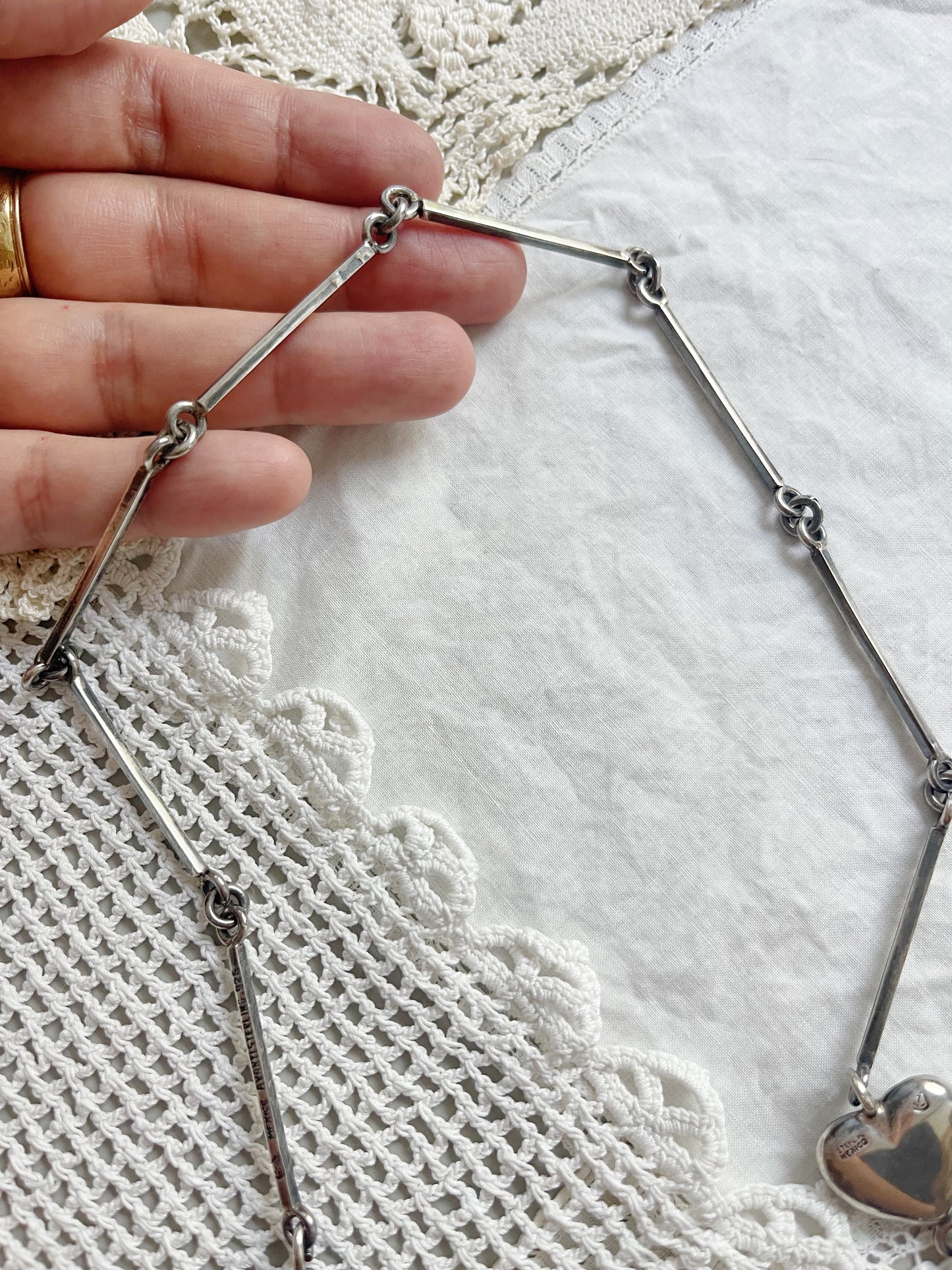 Vintage Avanti Silver Heart Necklace