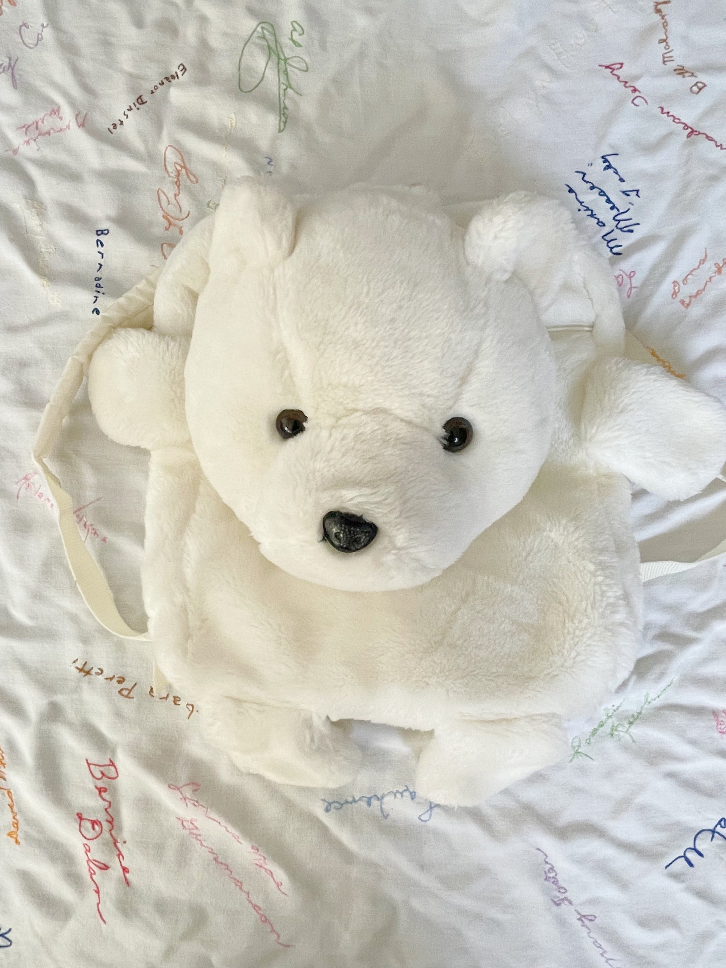 1986s DAYTON White Bear Plush Backpack