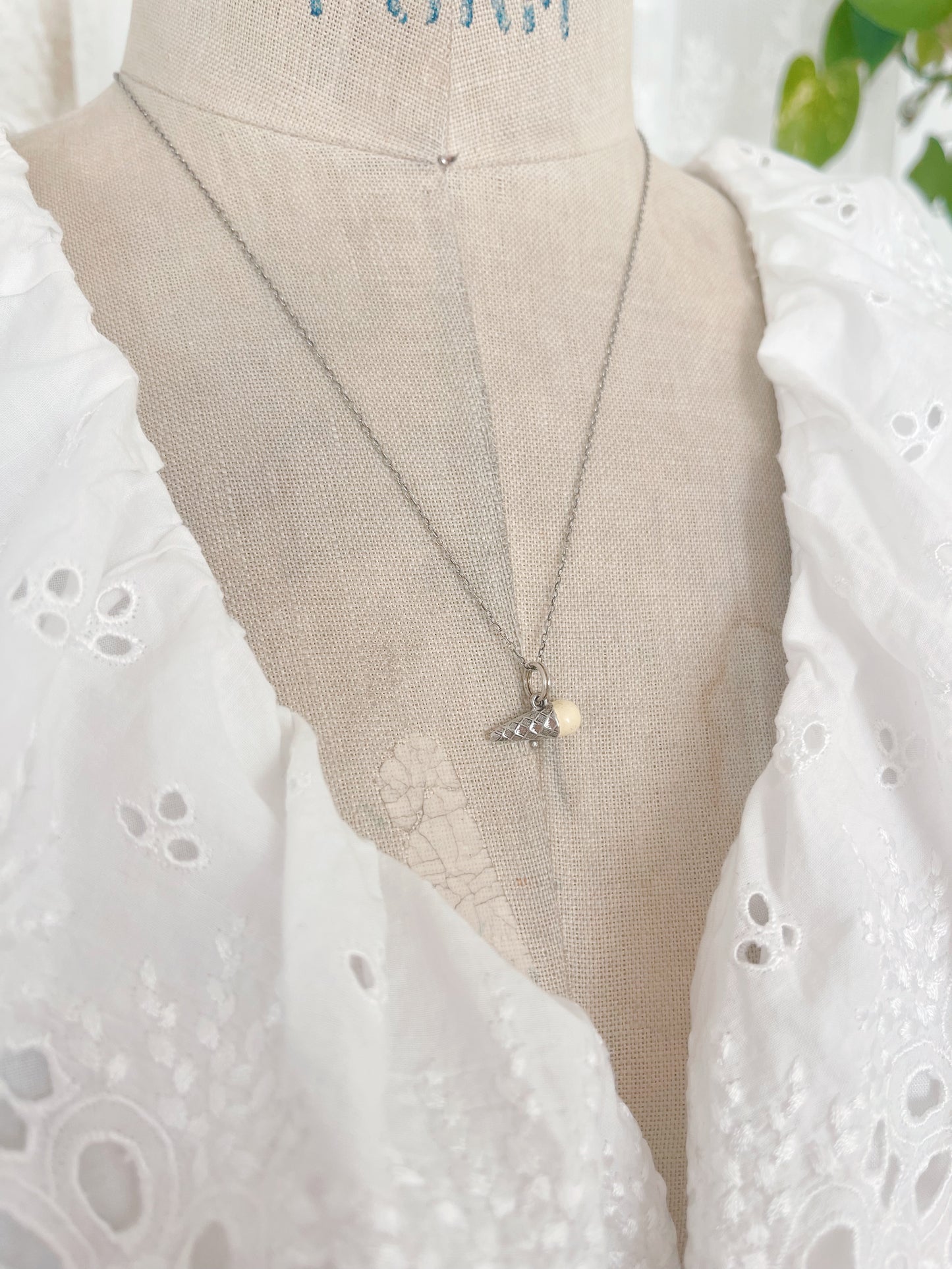 Tiny Ice Cream Silver Necklace