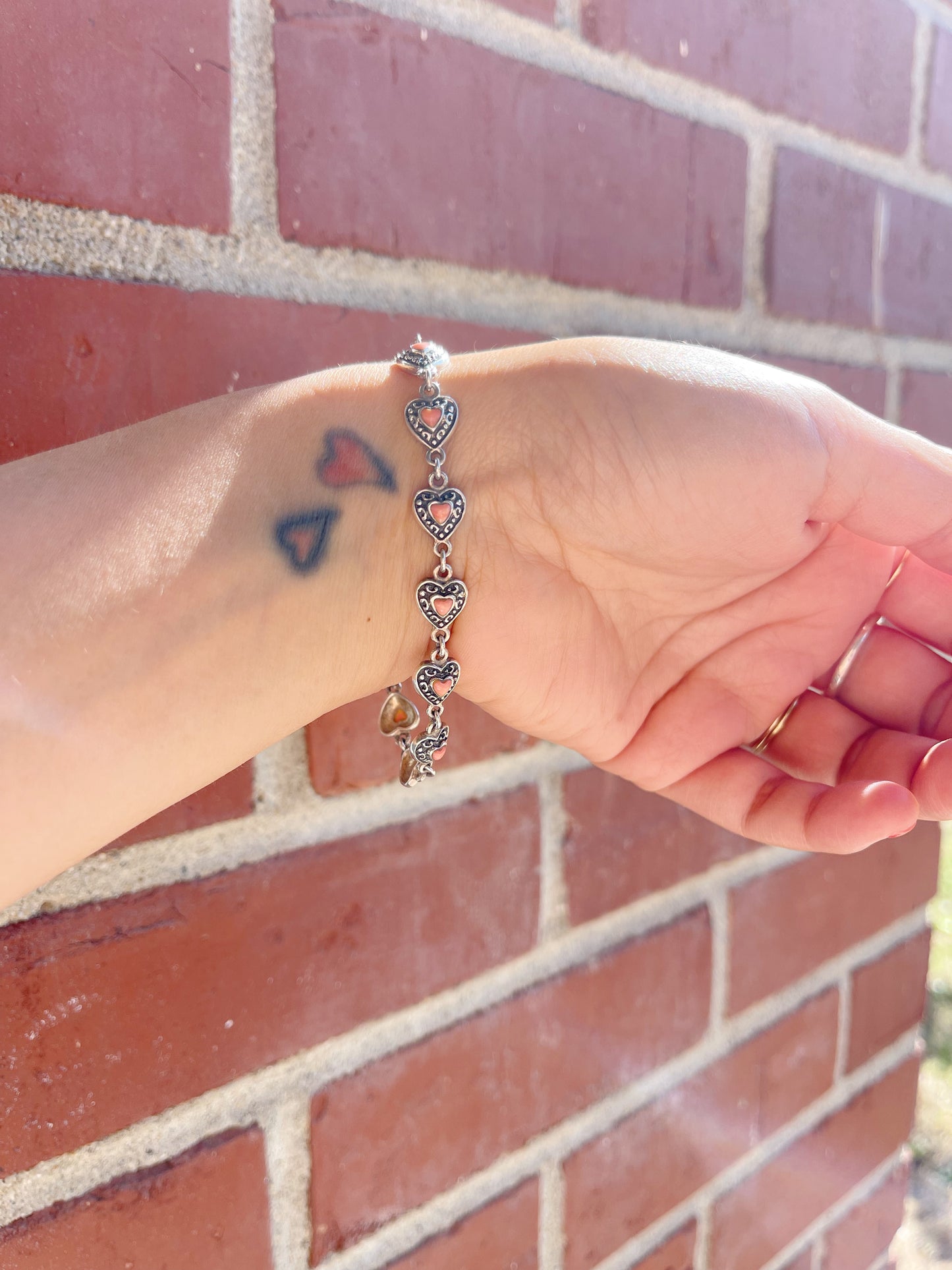 Tiny Heart with Rhodochrosite Bracelet