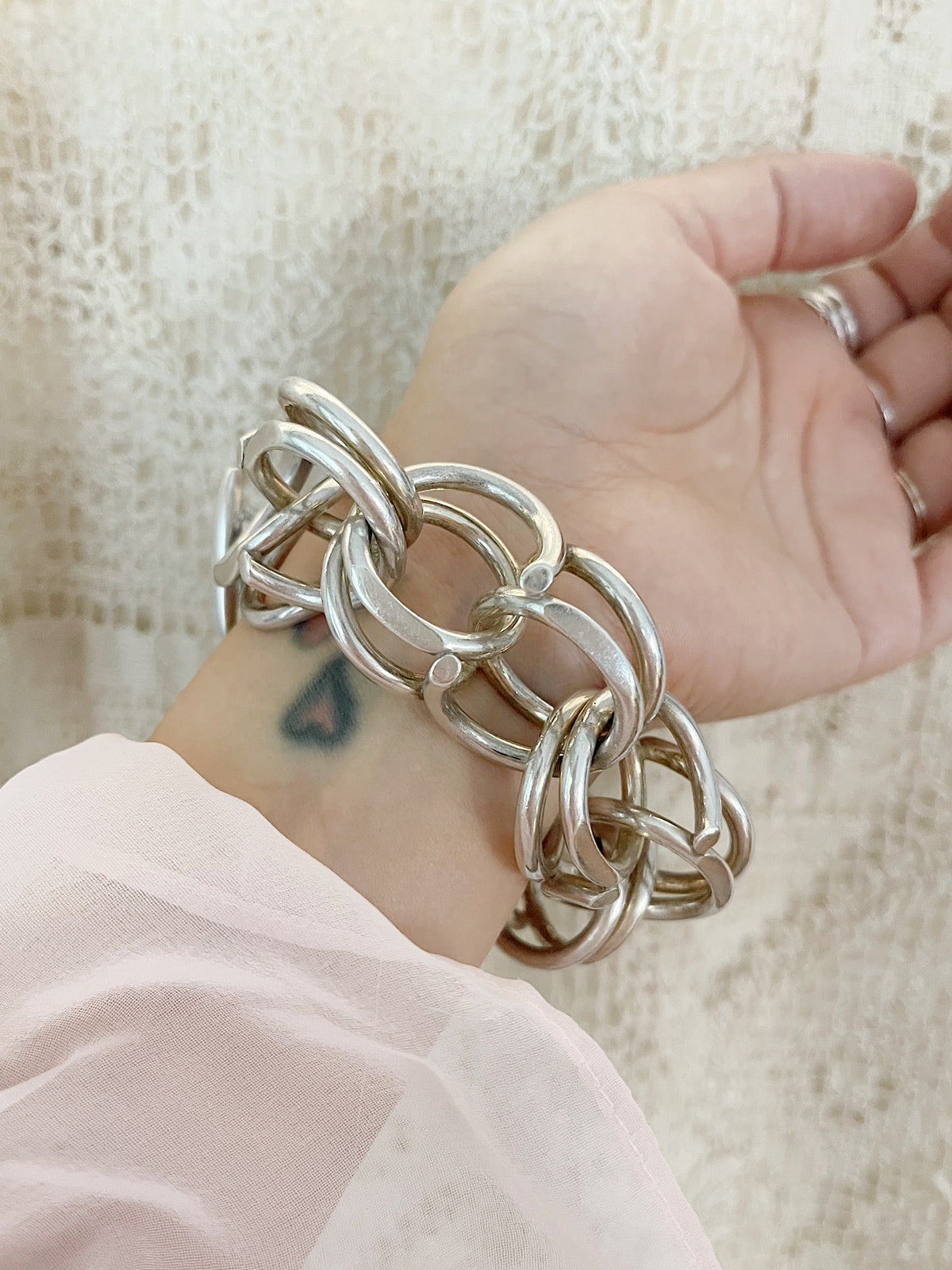 Vintage Handmade Denmark Silver Bracelet