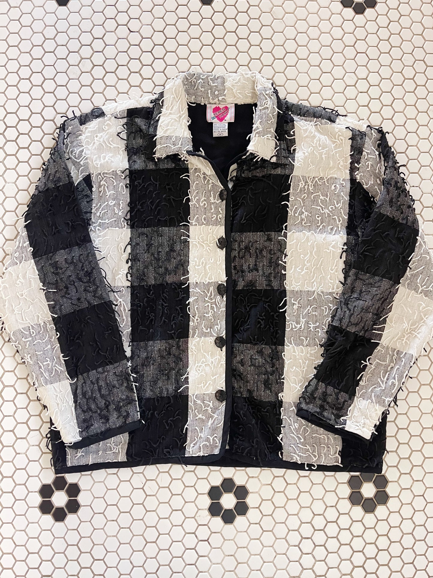 1990s Shaggy Black and White Jacket