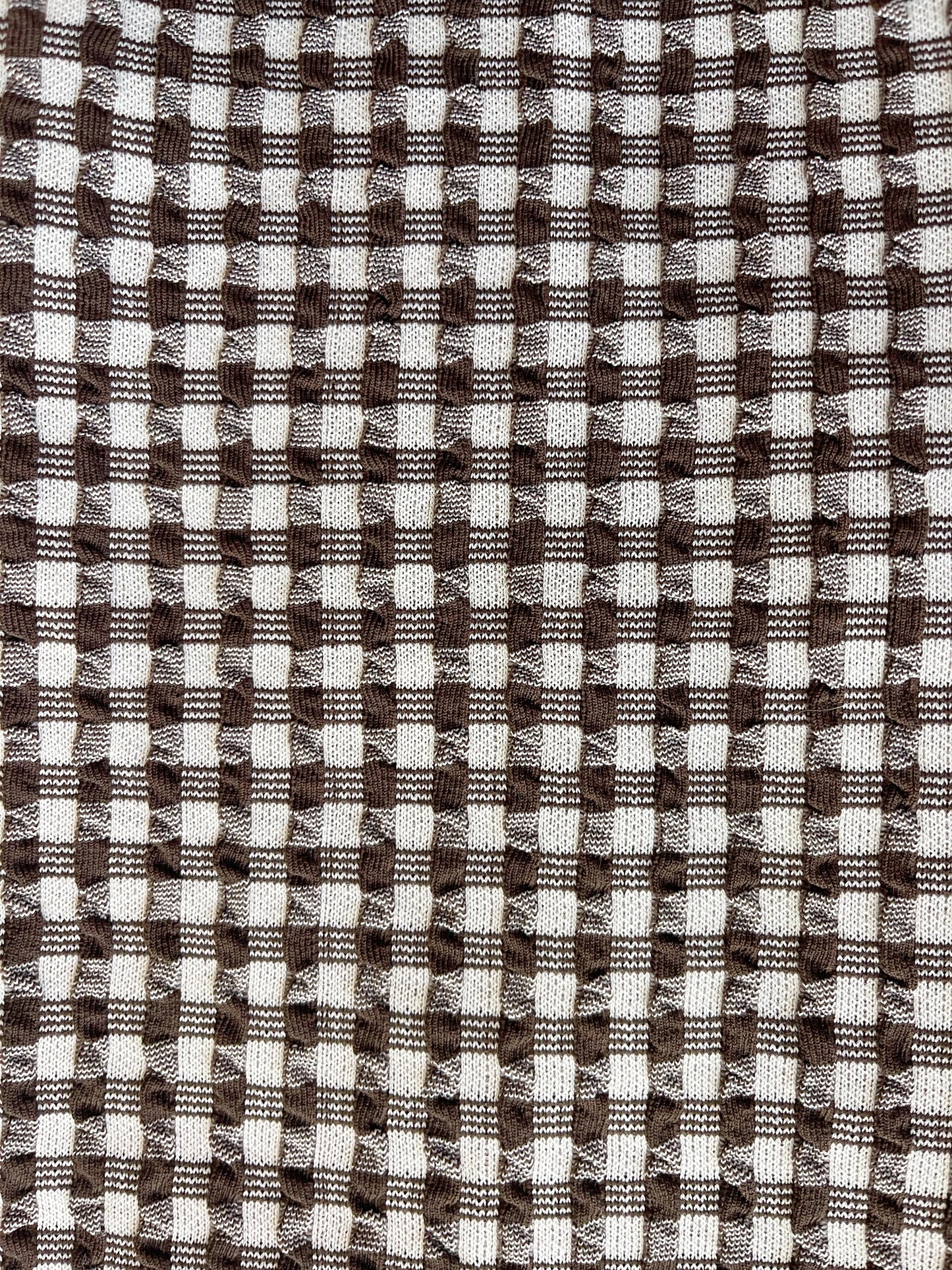 1970s Brown and White Checked Flare Pants