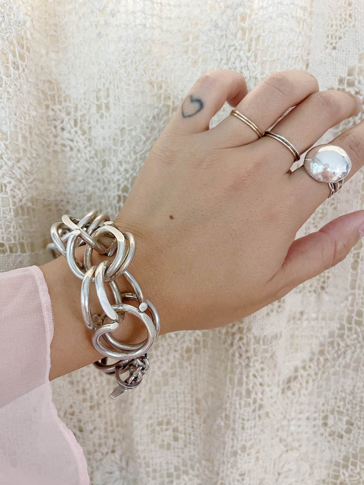 Vintage Handmade Denmark Silver Bracelet