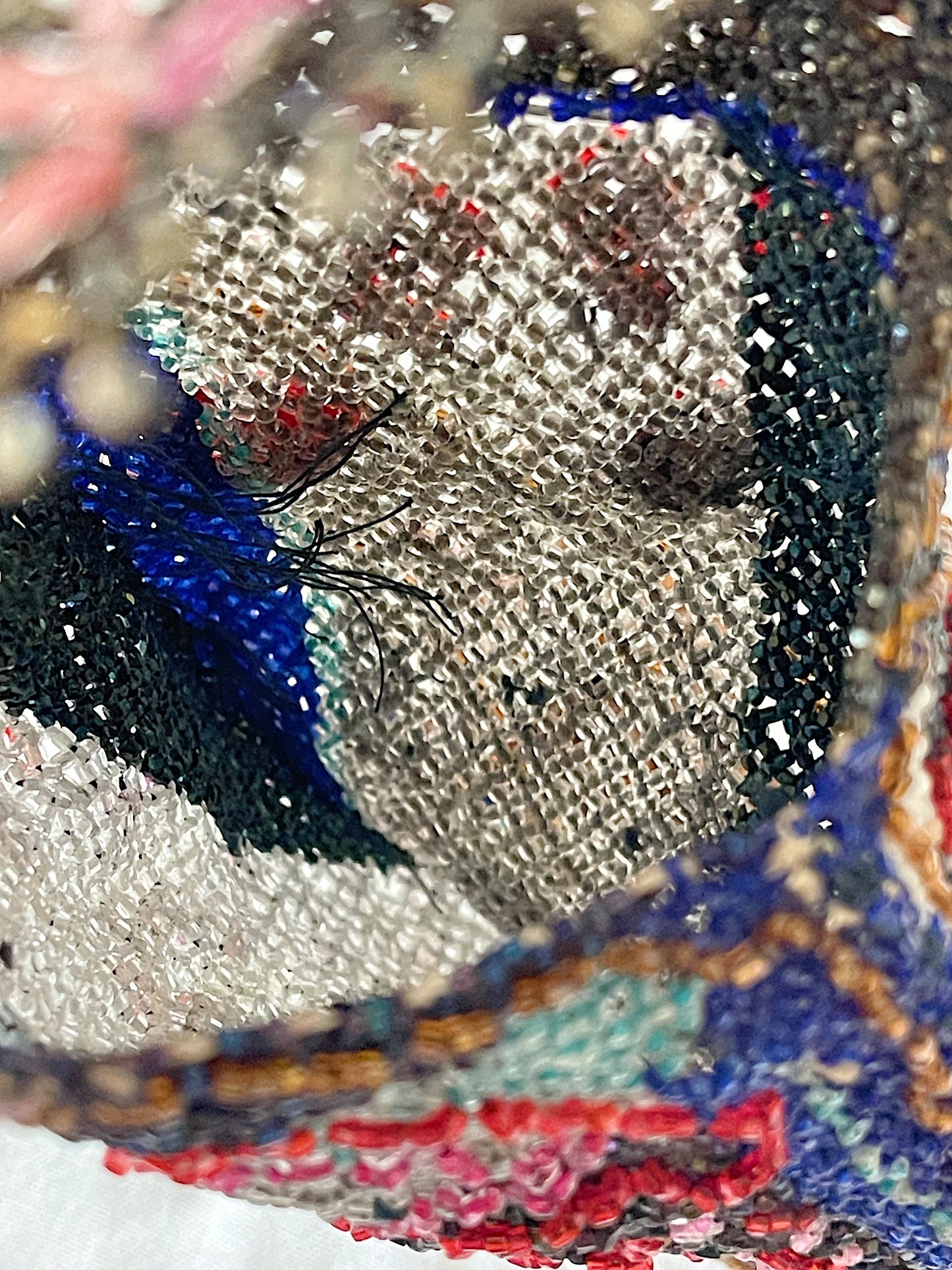 Antique 1925 Handmade Beaded Handle Bag