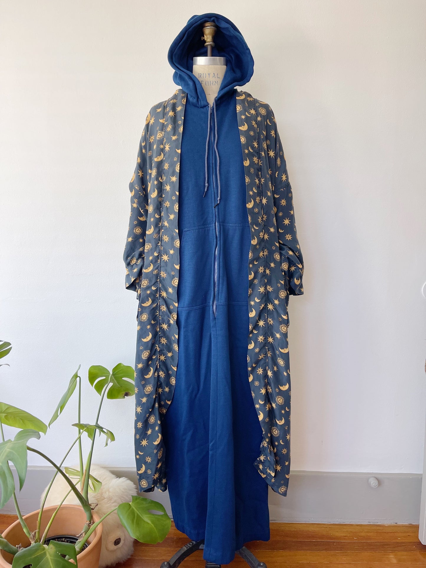 1990s Moon and Sun Silk Long Robe