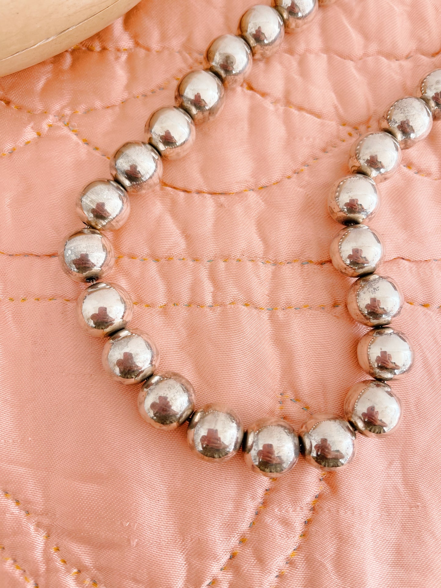 Vintage Huge Silver Beads Necklace