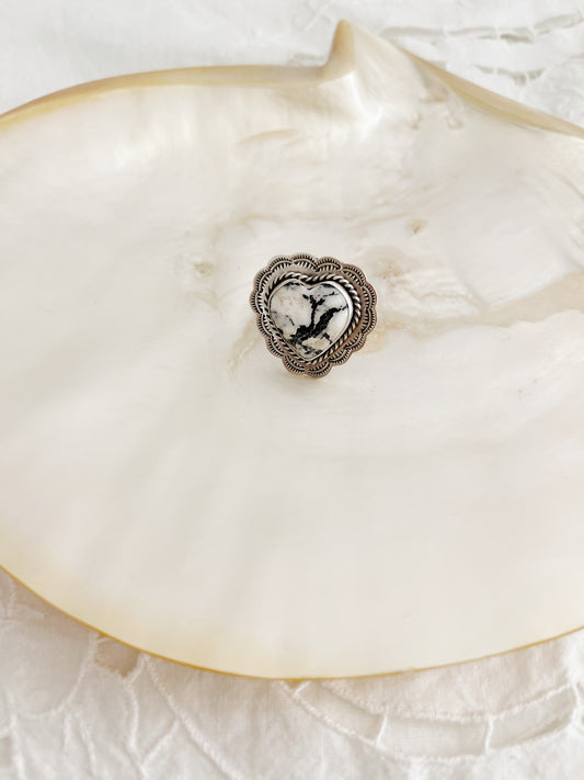 Arnold Goodluck White Buffalo Heart Ring.