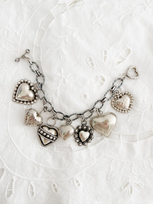 1980’s Silver Seven Hearts Bracelet