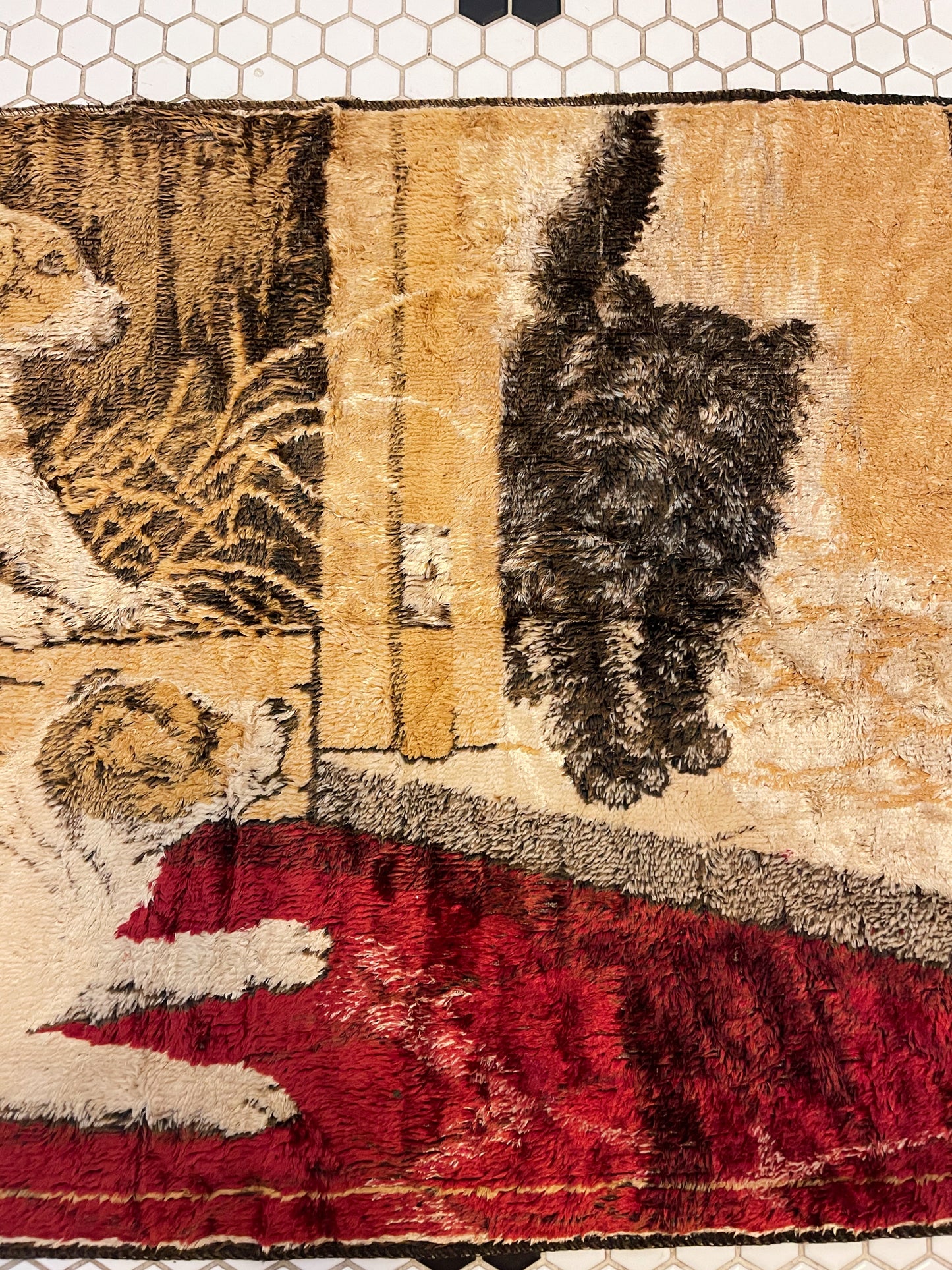 Vintage Cat and Dog Tapestry and Rug
