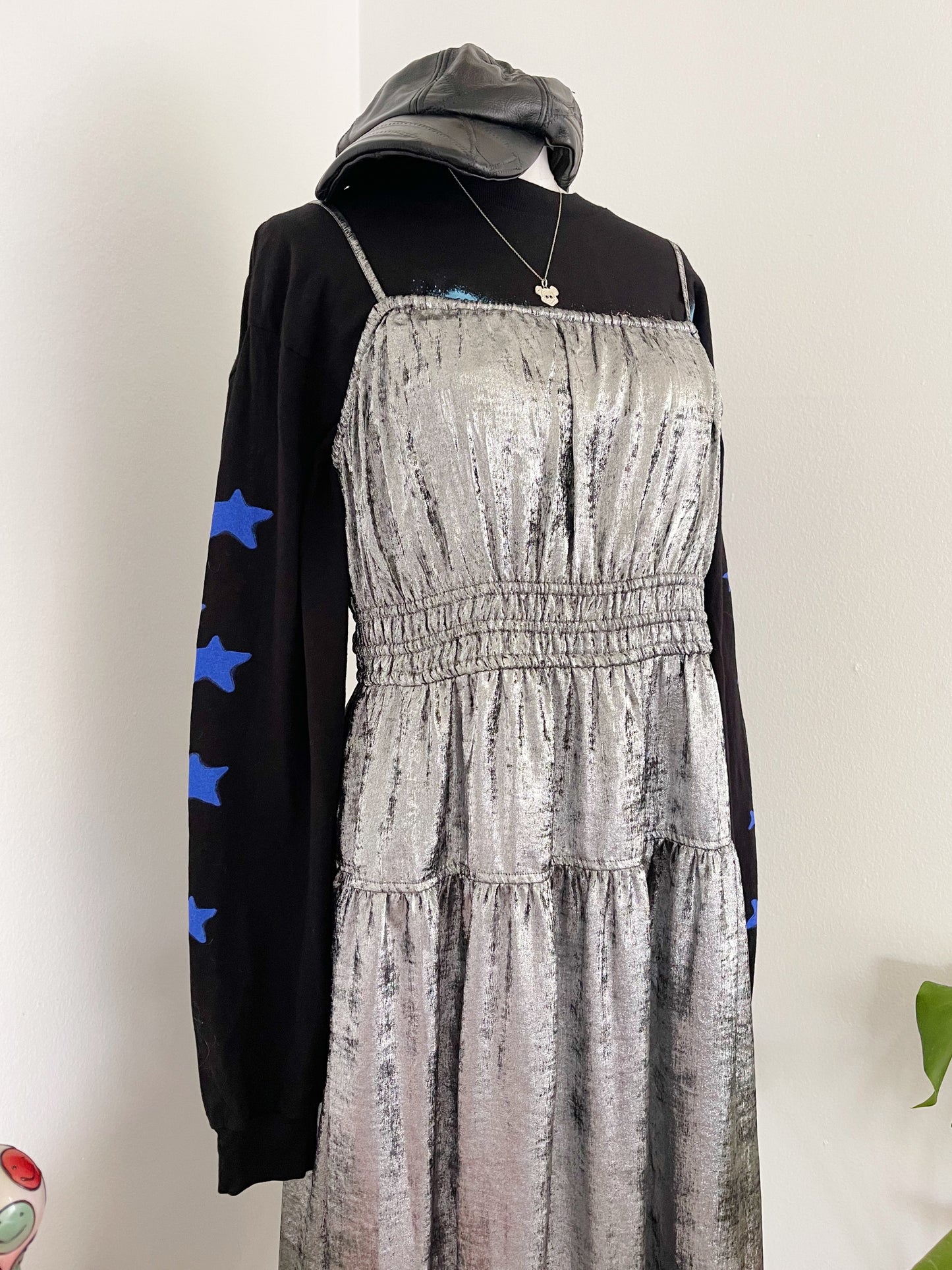 Camisole Metallic Silver Dress.