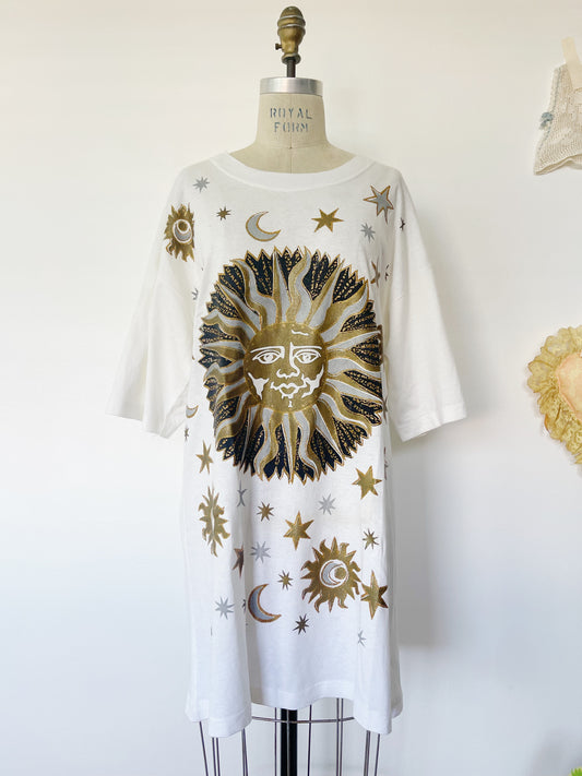 Sun and Moon Galaxy T-Shirt Dress