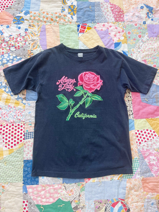 Vintage California Rose Tee Black