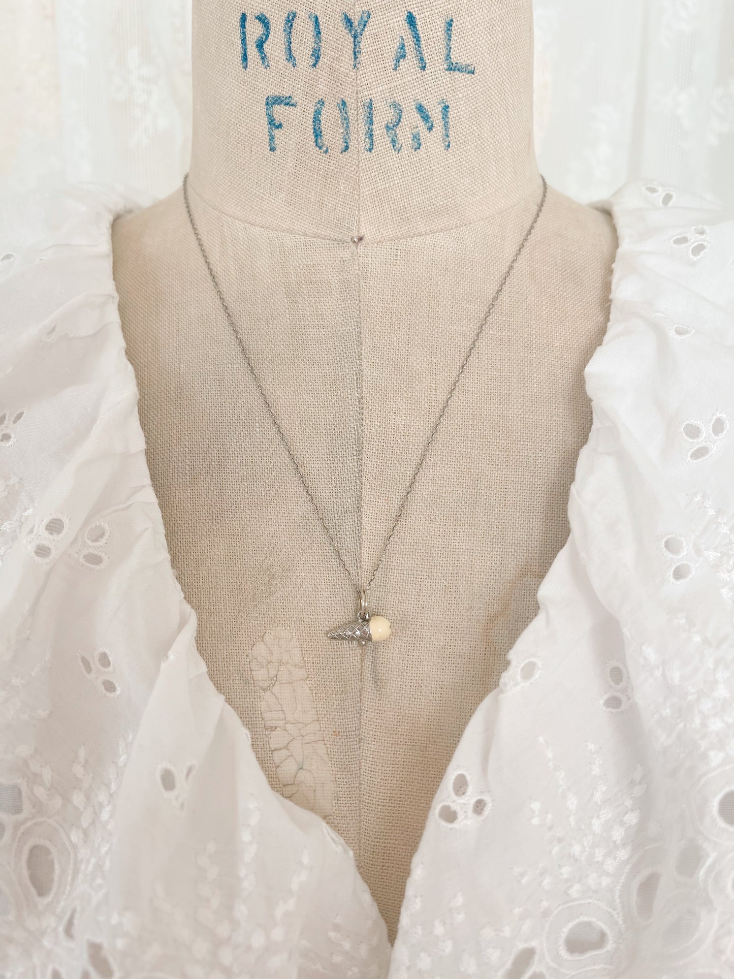 Tiny Ice Cream Silver Necklace