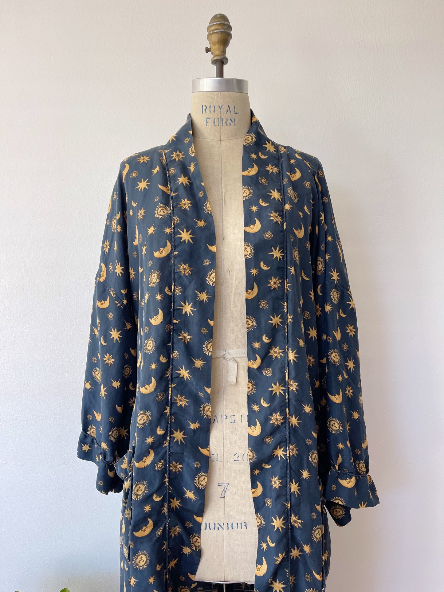 1990s Moon and Sun Silk Long Robe