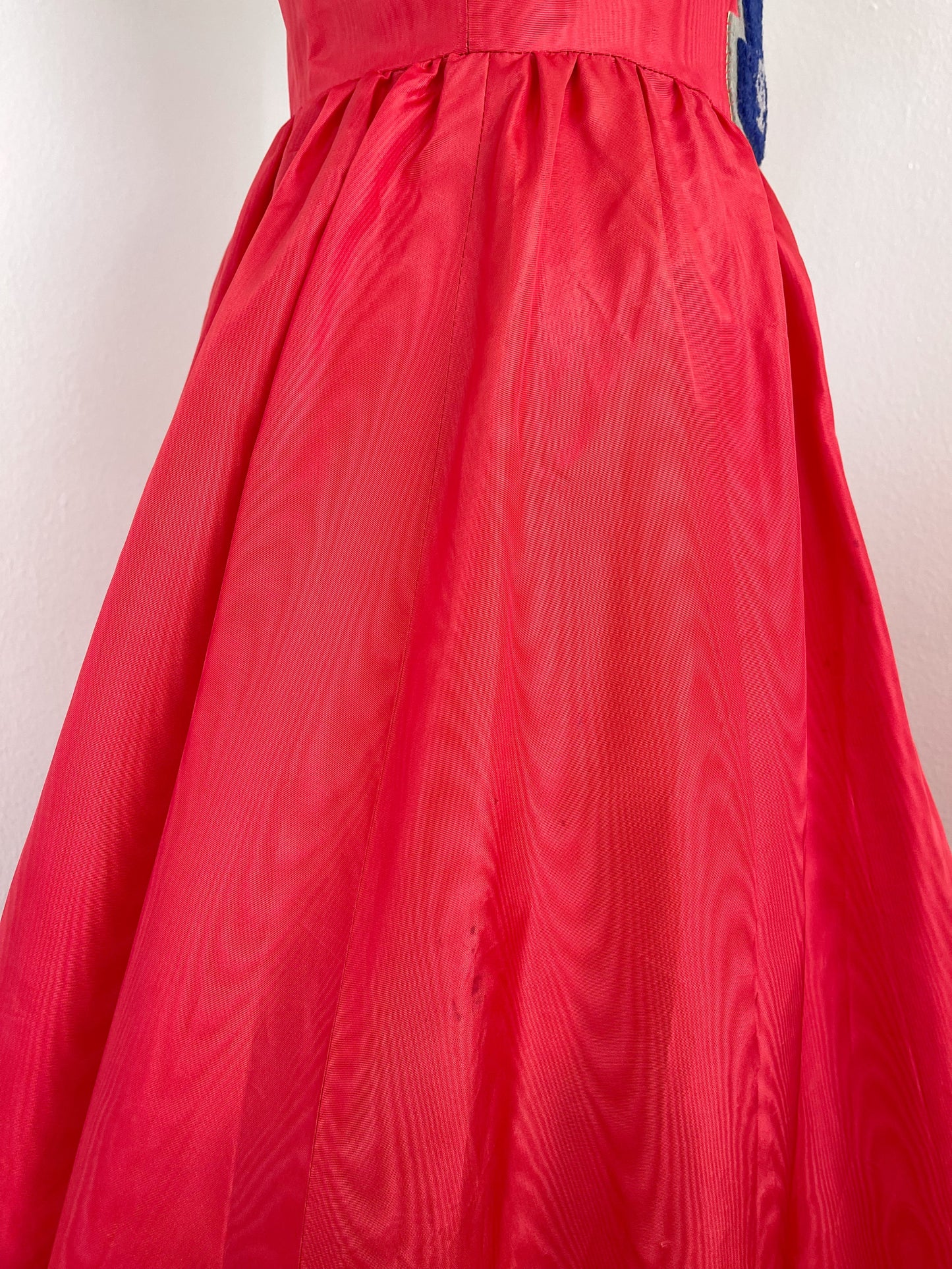 Vintage Red Long Dress With Patch.