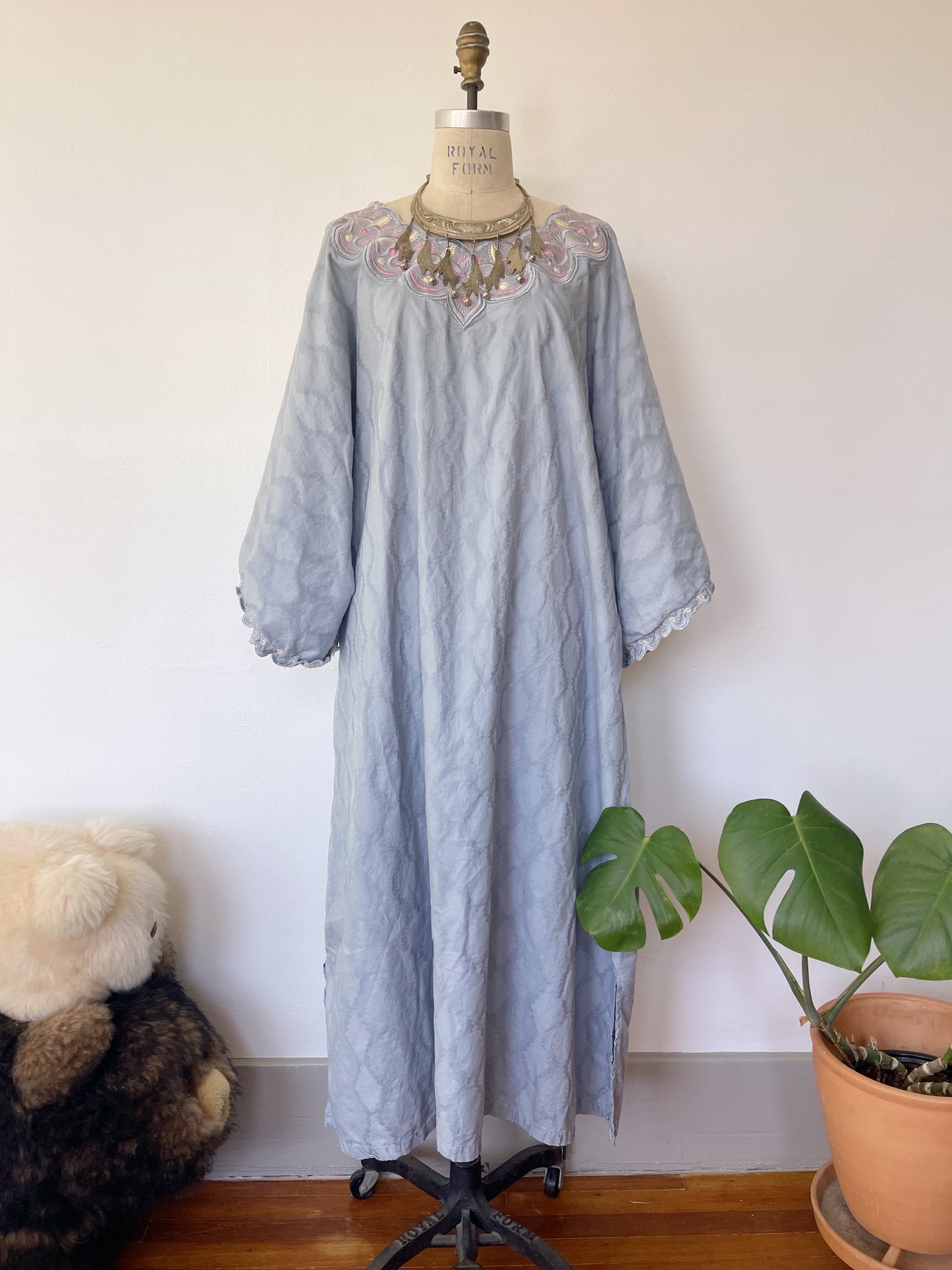 1990s Pail Colored Cotton Dress